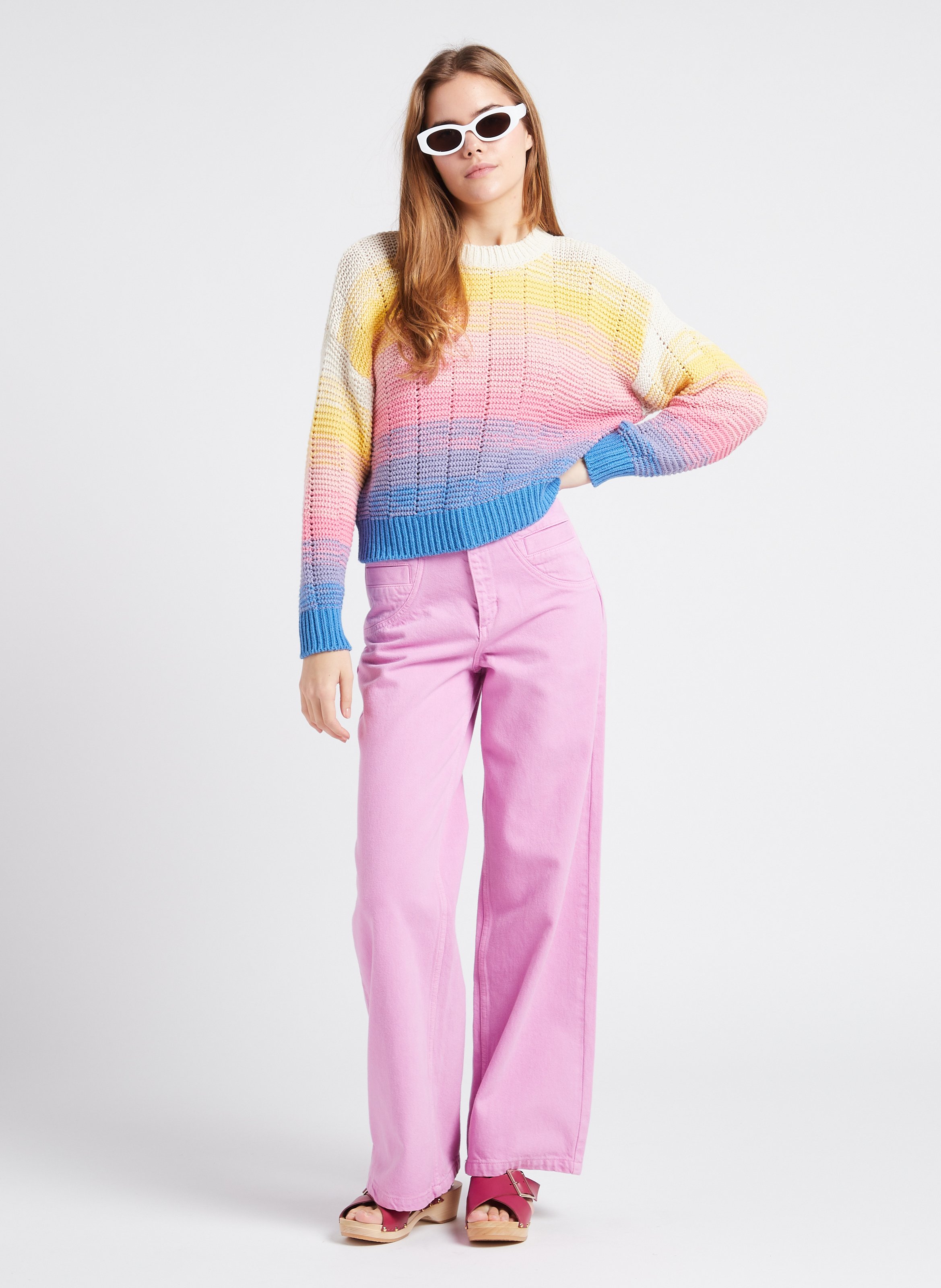 Jean large en coton INDEE Violet