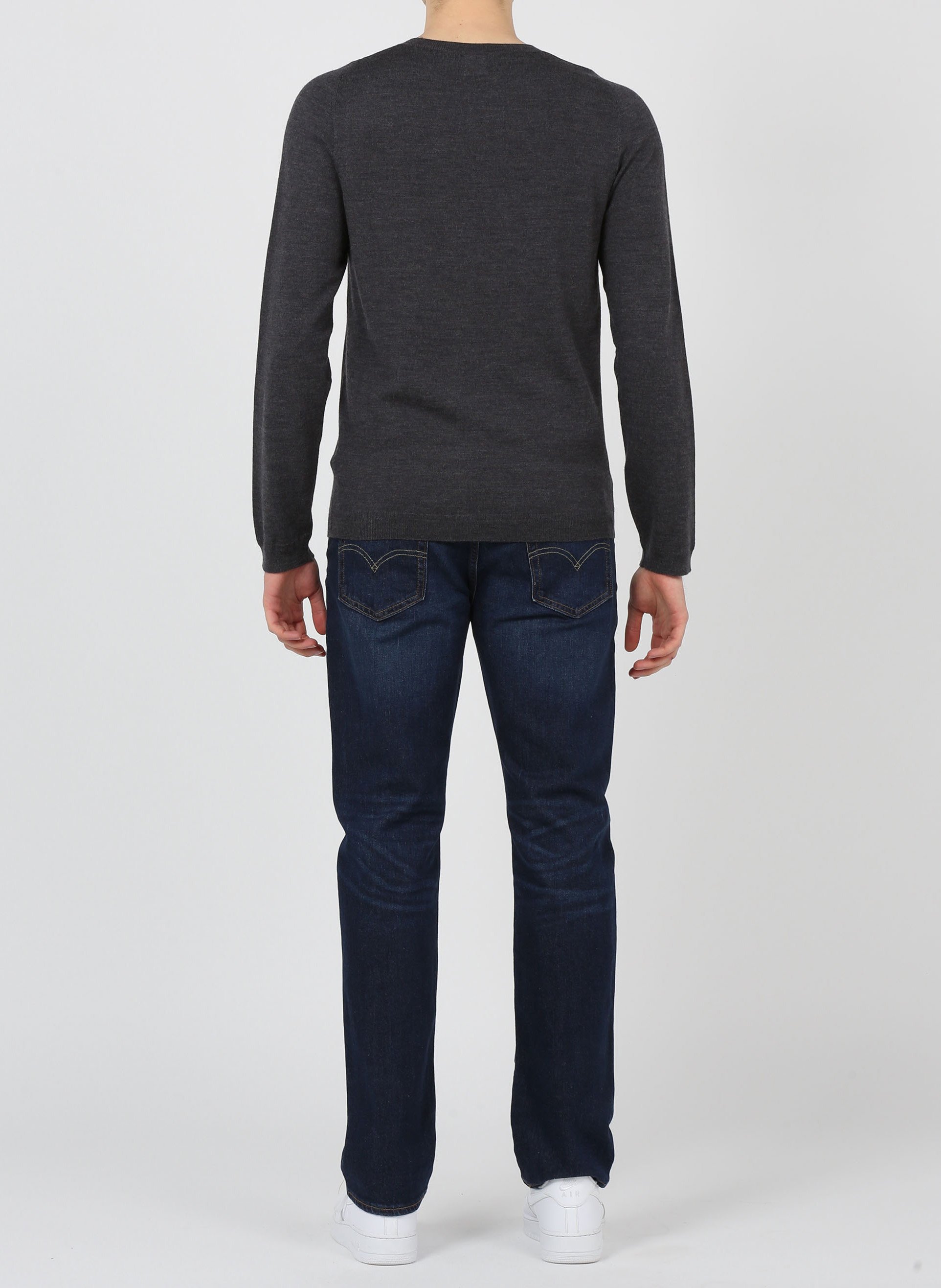 Rundhalspullover aus Wolle, Regular Fit AU PRINTEMPS PARIS Grau