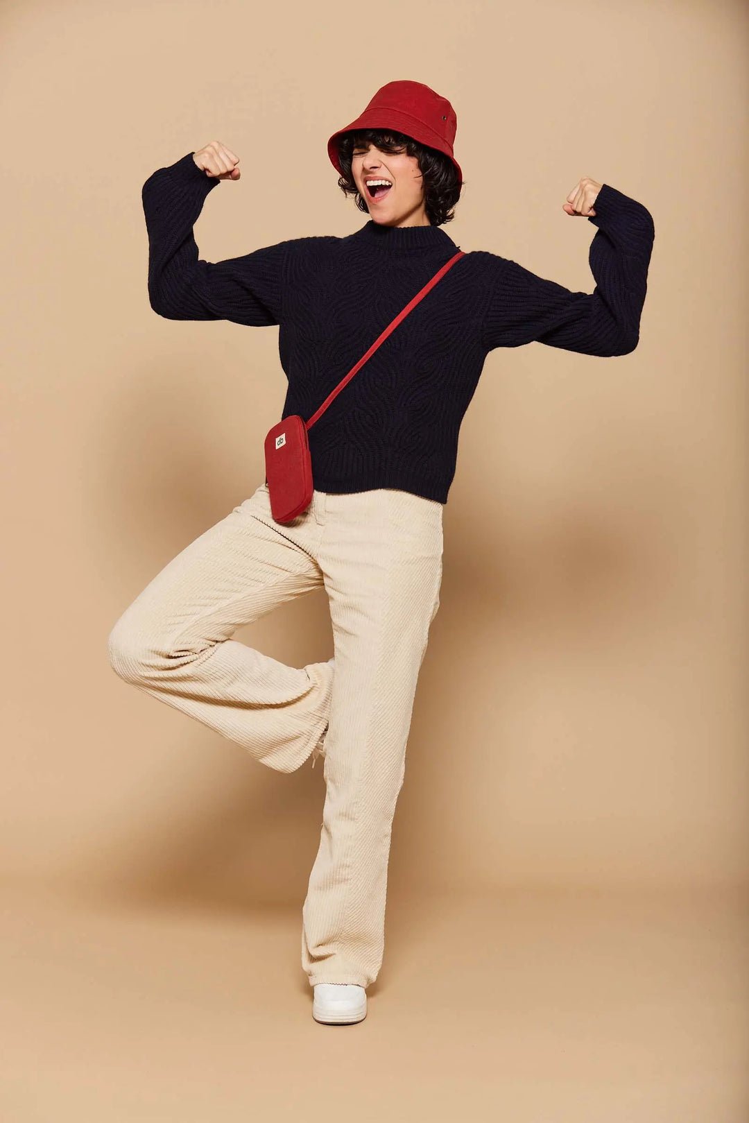 Cotton phone pouch Red