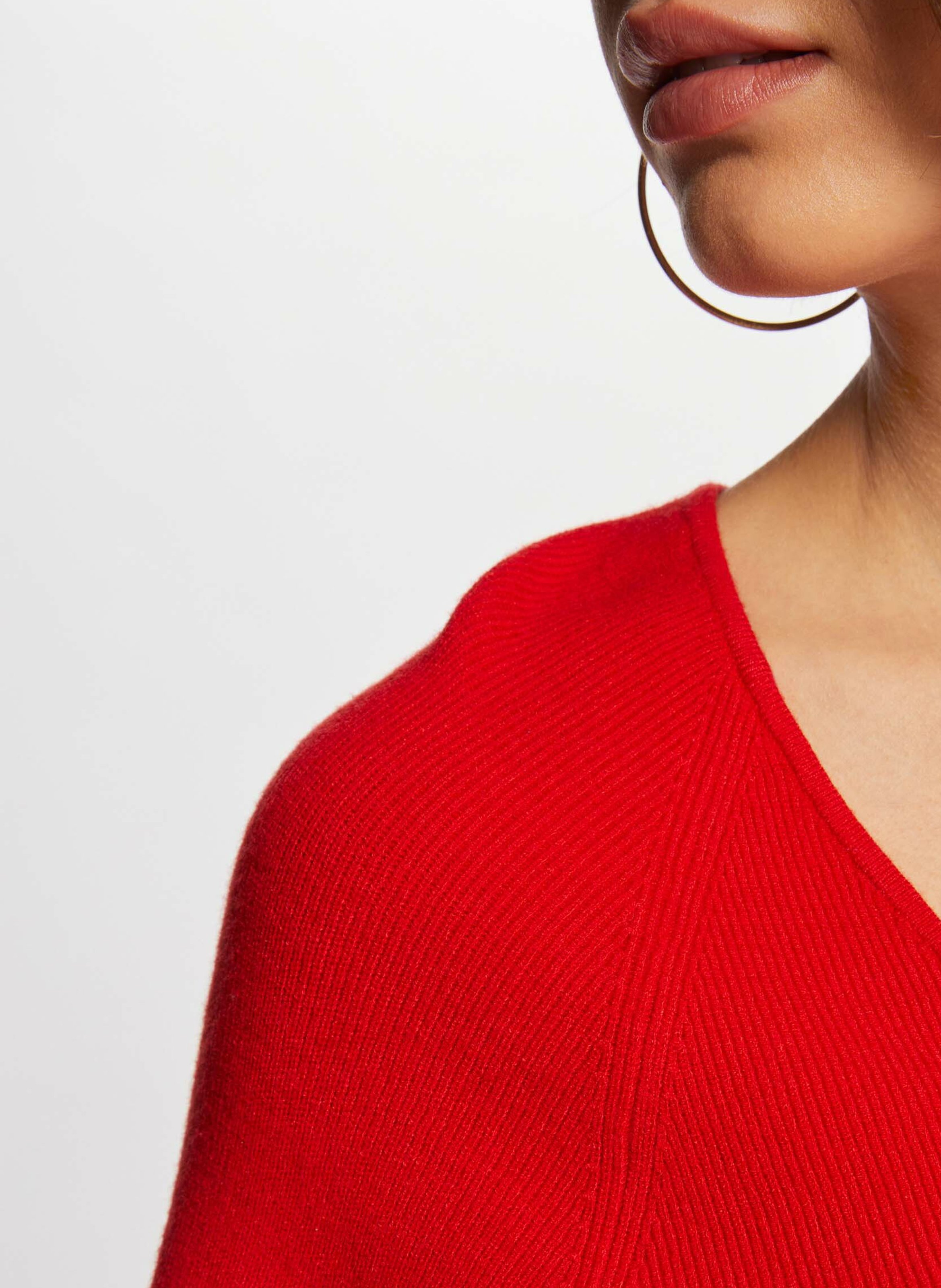 Rechte trui in fijne breiwerk MORGAN Rood