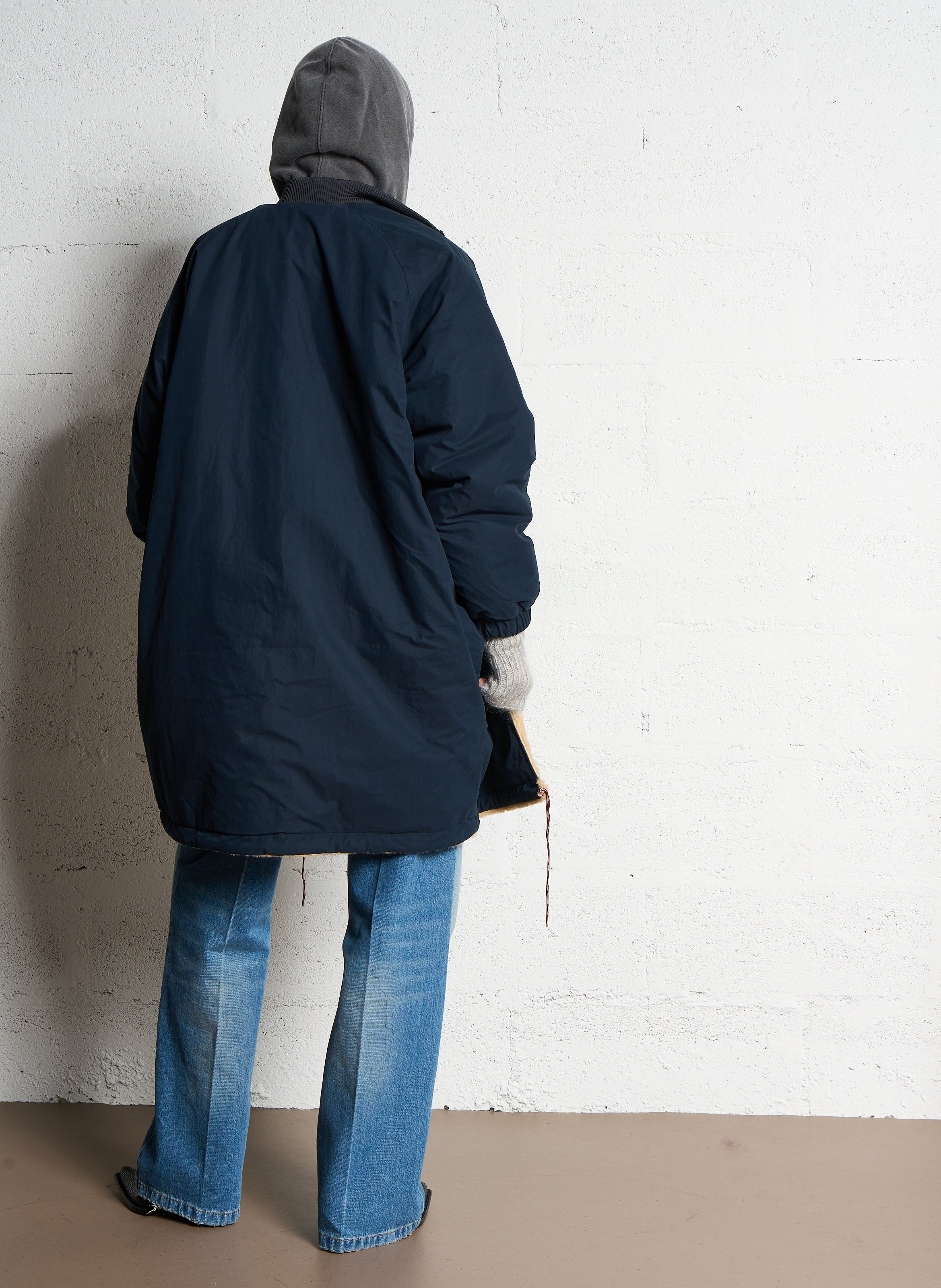 Oversized omkeerbare parka van gemengd katoen BELLEROSE Blauw