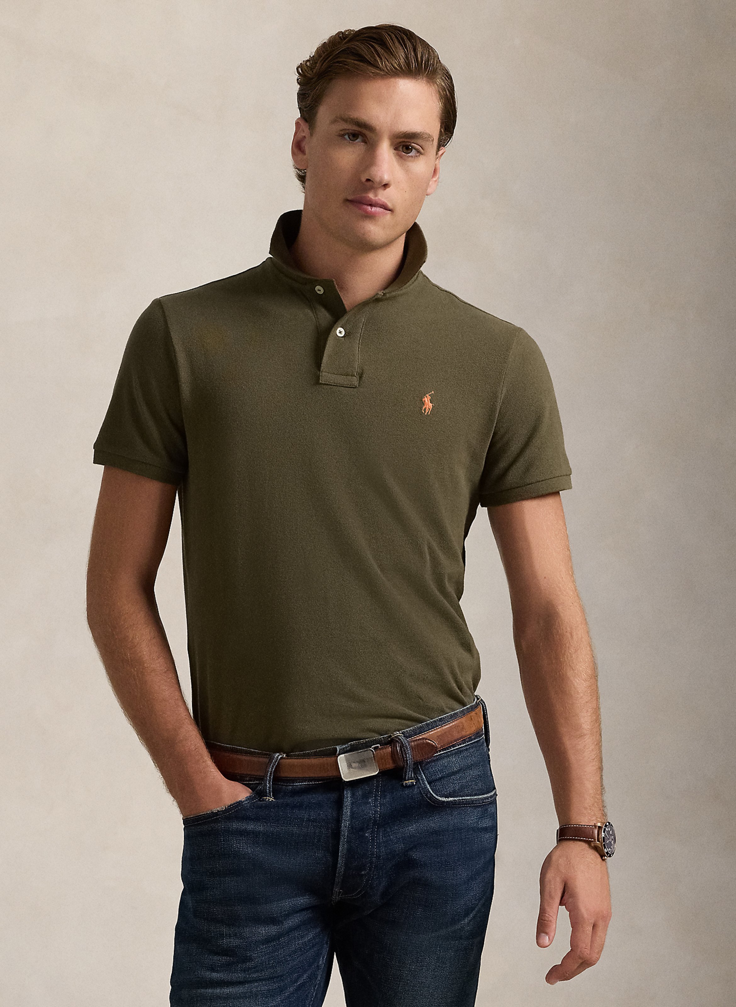 Olive green ralph lauren polo shirt online