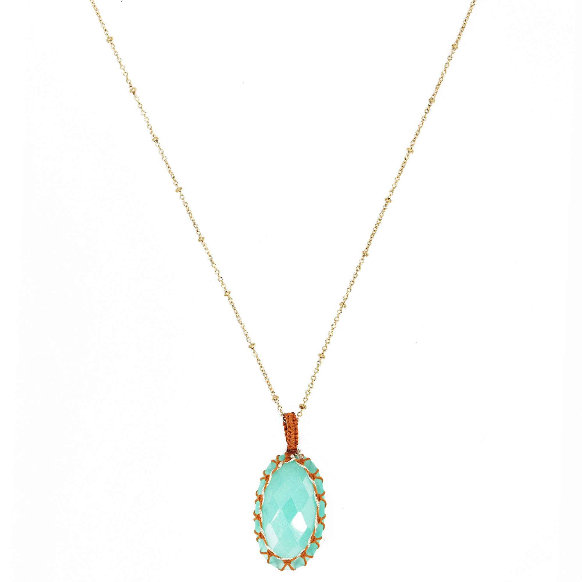 Colliers plaqué or chakra NILAI Green