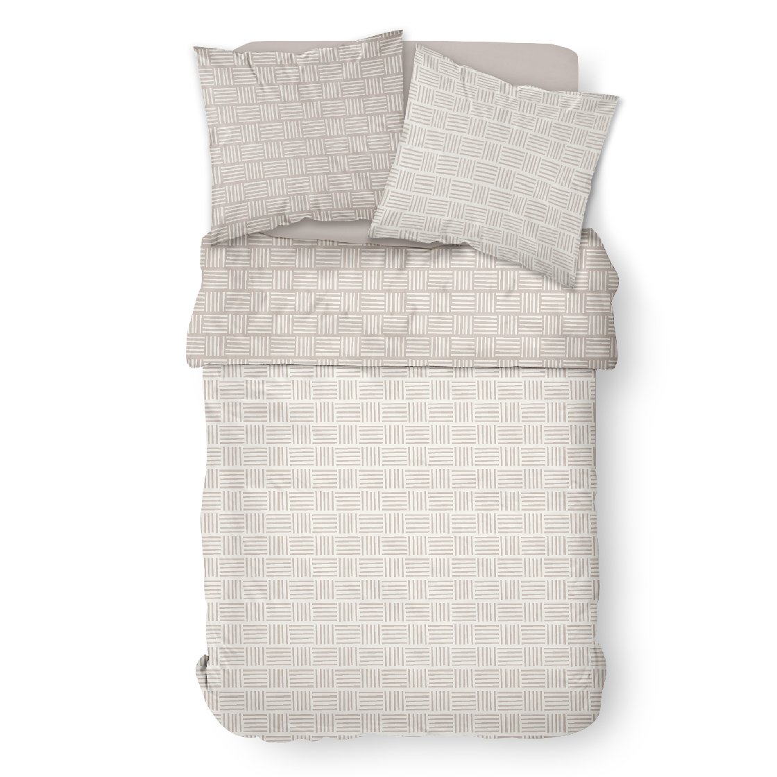 Printed cotton bedding set TODAY LINGE DE MAISON Beige