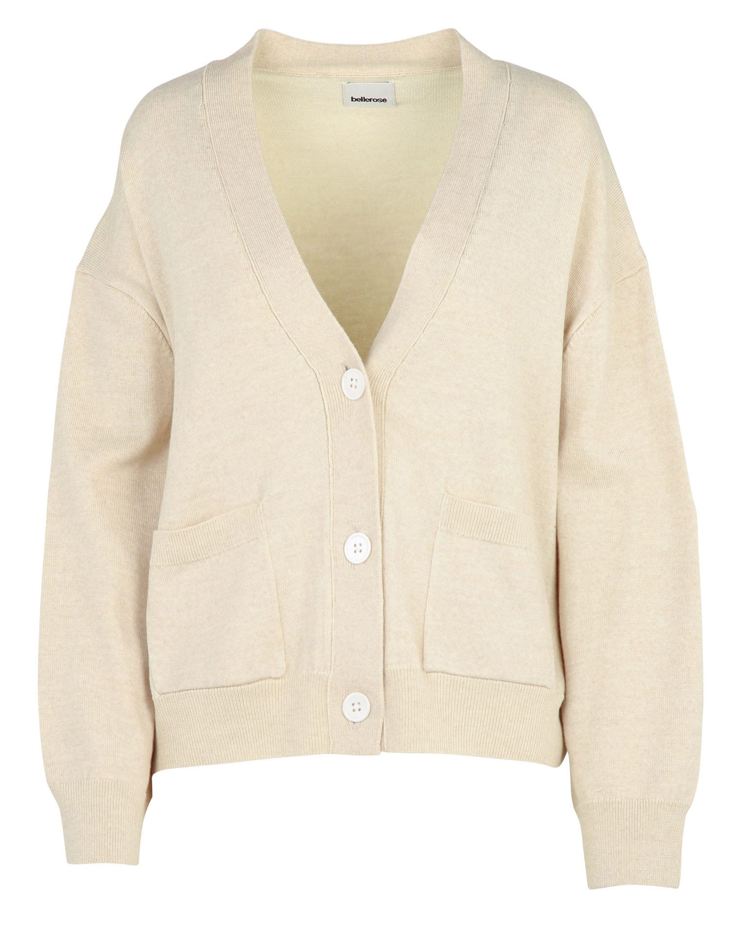 Oversize V-Ausschnitt Wollmischung Weste Beige