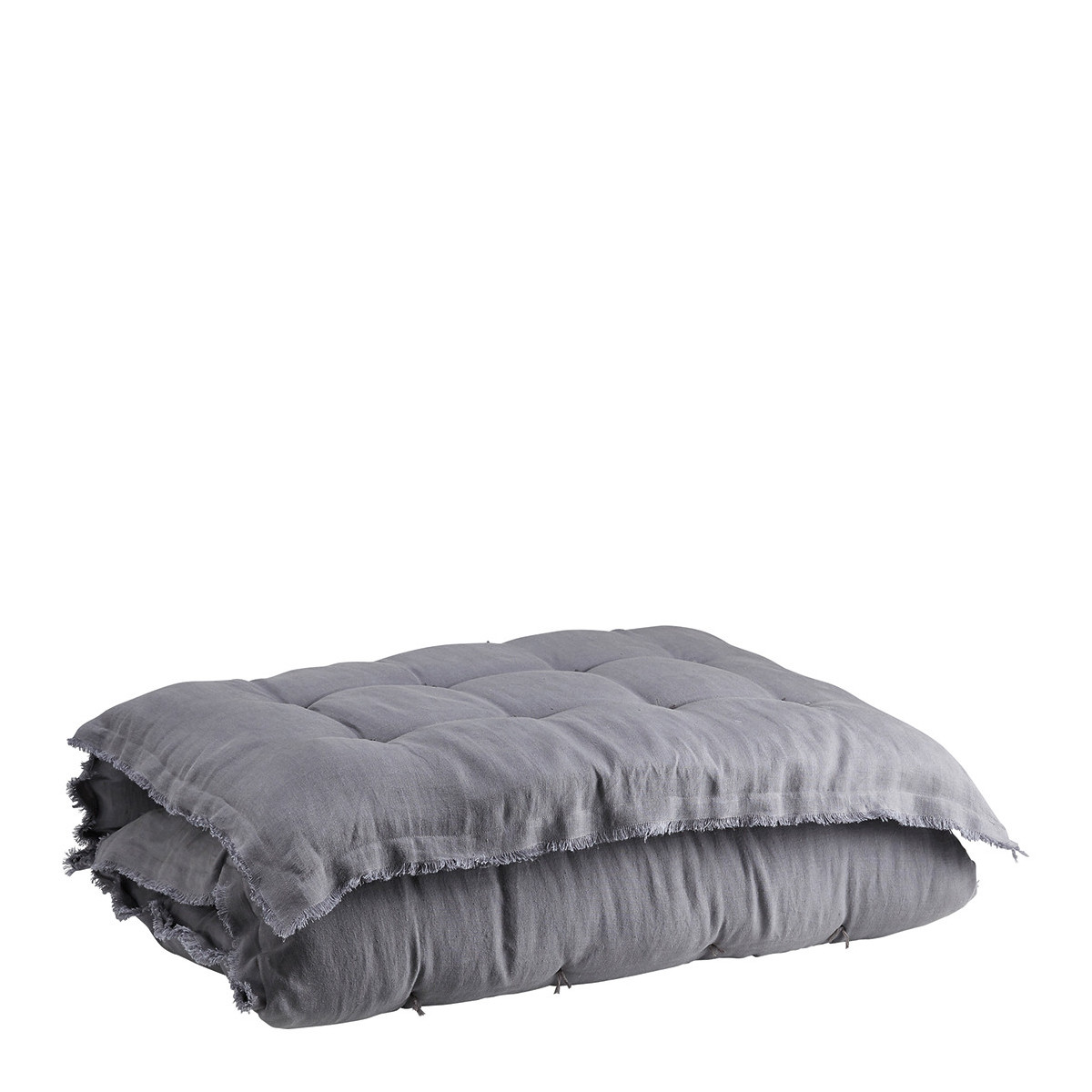 Futon léa lin - 180 x 80 cm - gris BLANC D'IVOIRE Gris