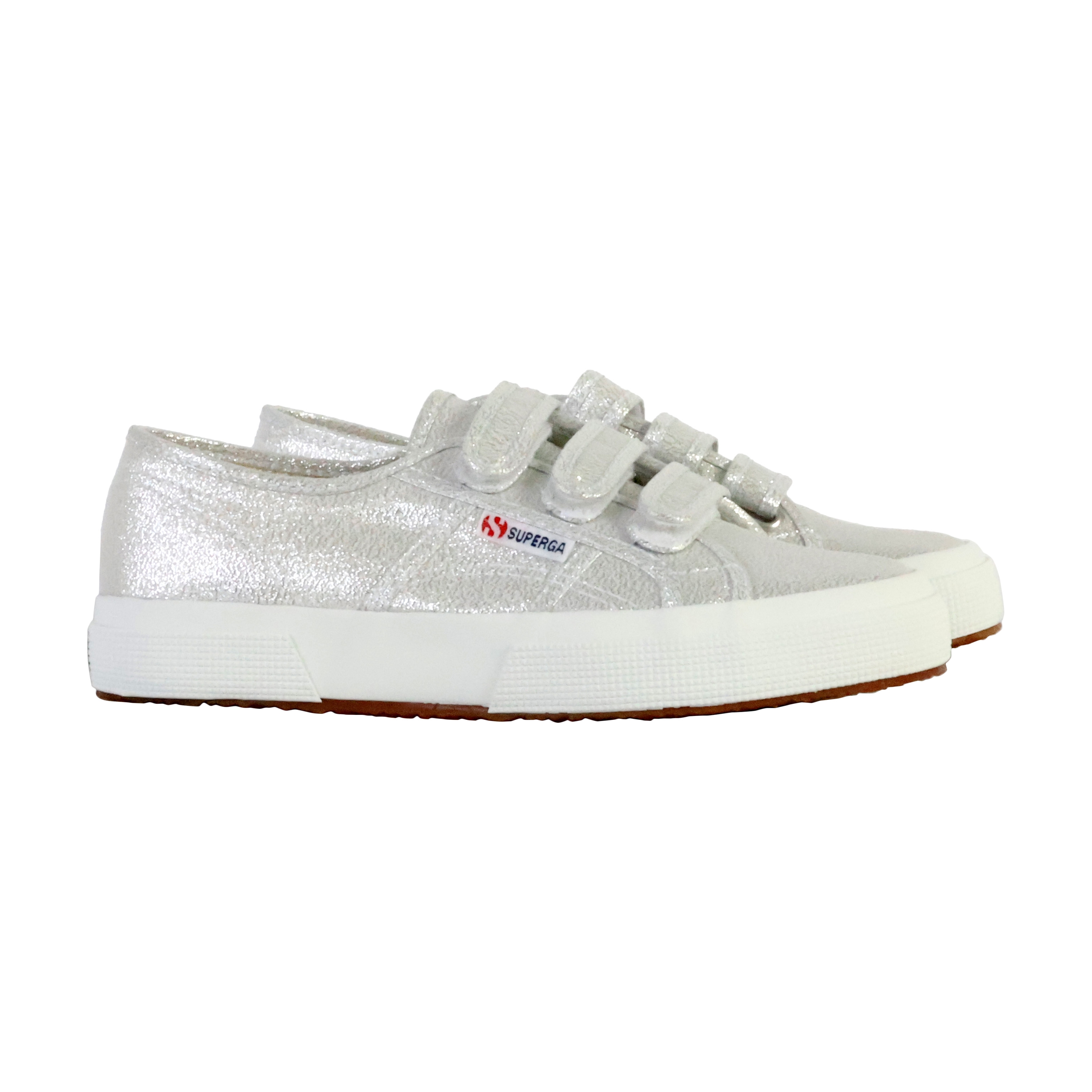 Superga Straps Lame Low-Top Sneakers with Velcro Closure SUPERGA Grey