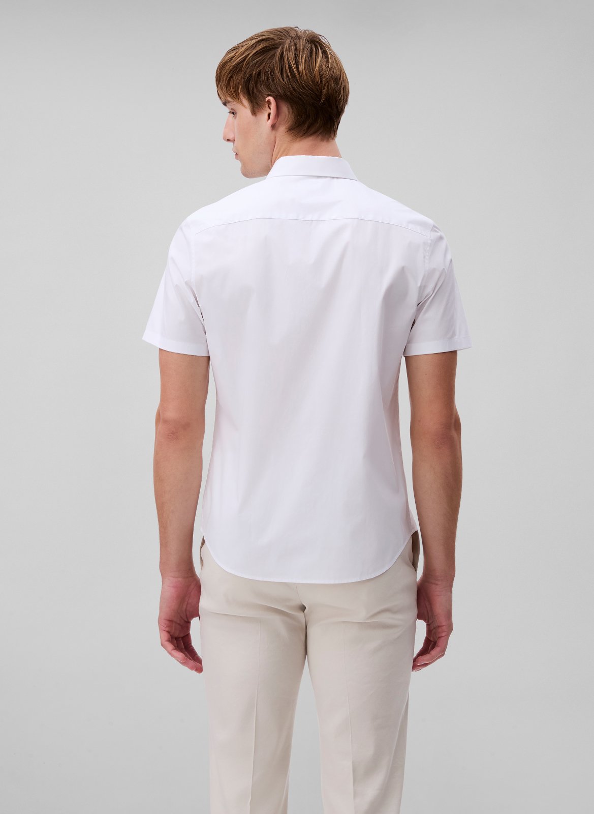 Cotton-mix slim-fit shirt CALVIN KLEIN White