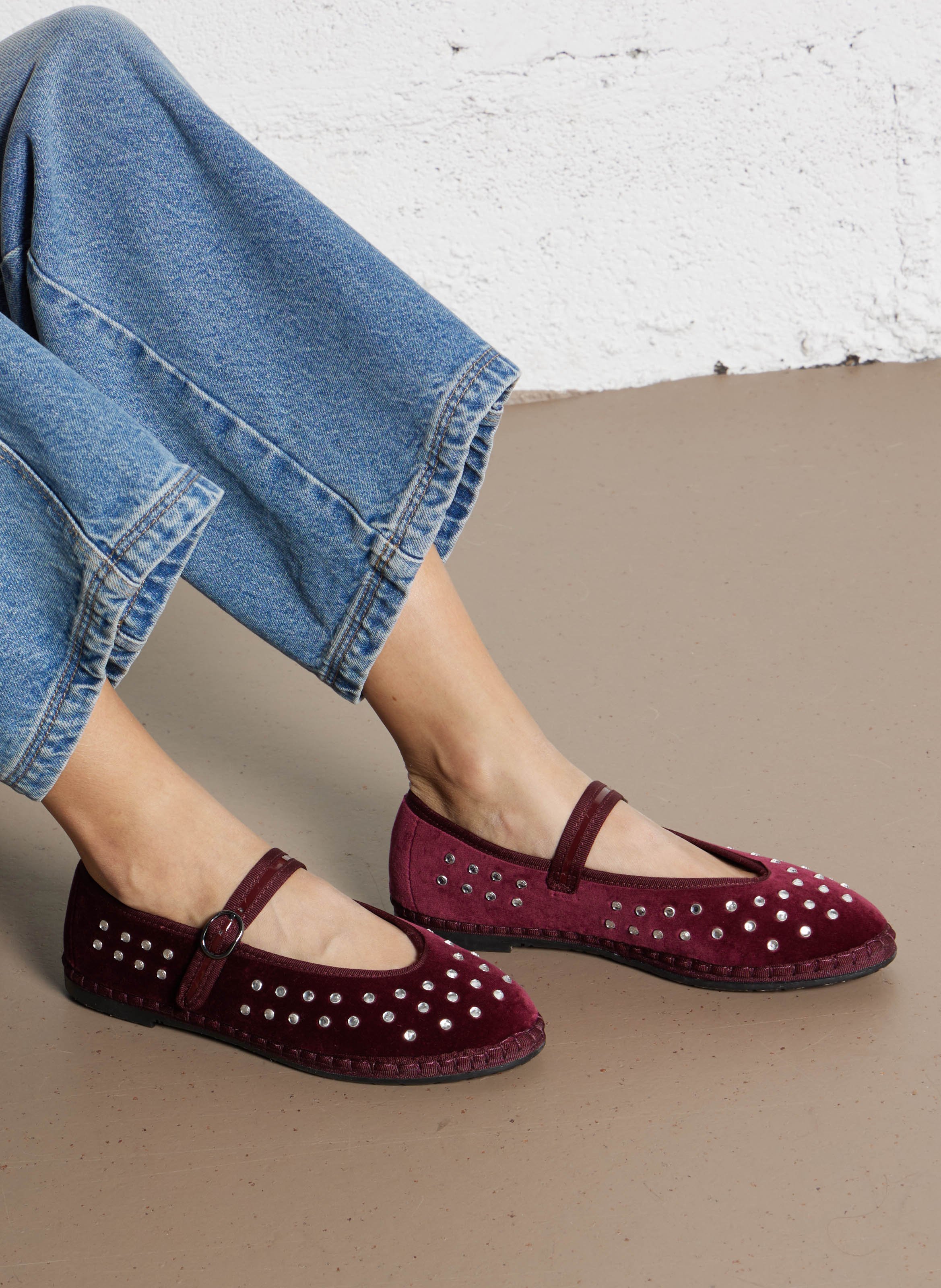 Cotton velvet ballet flats FLABELUS Red