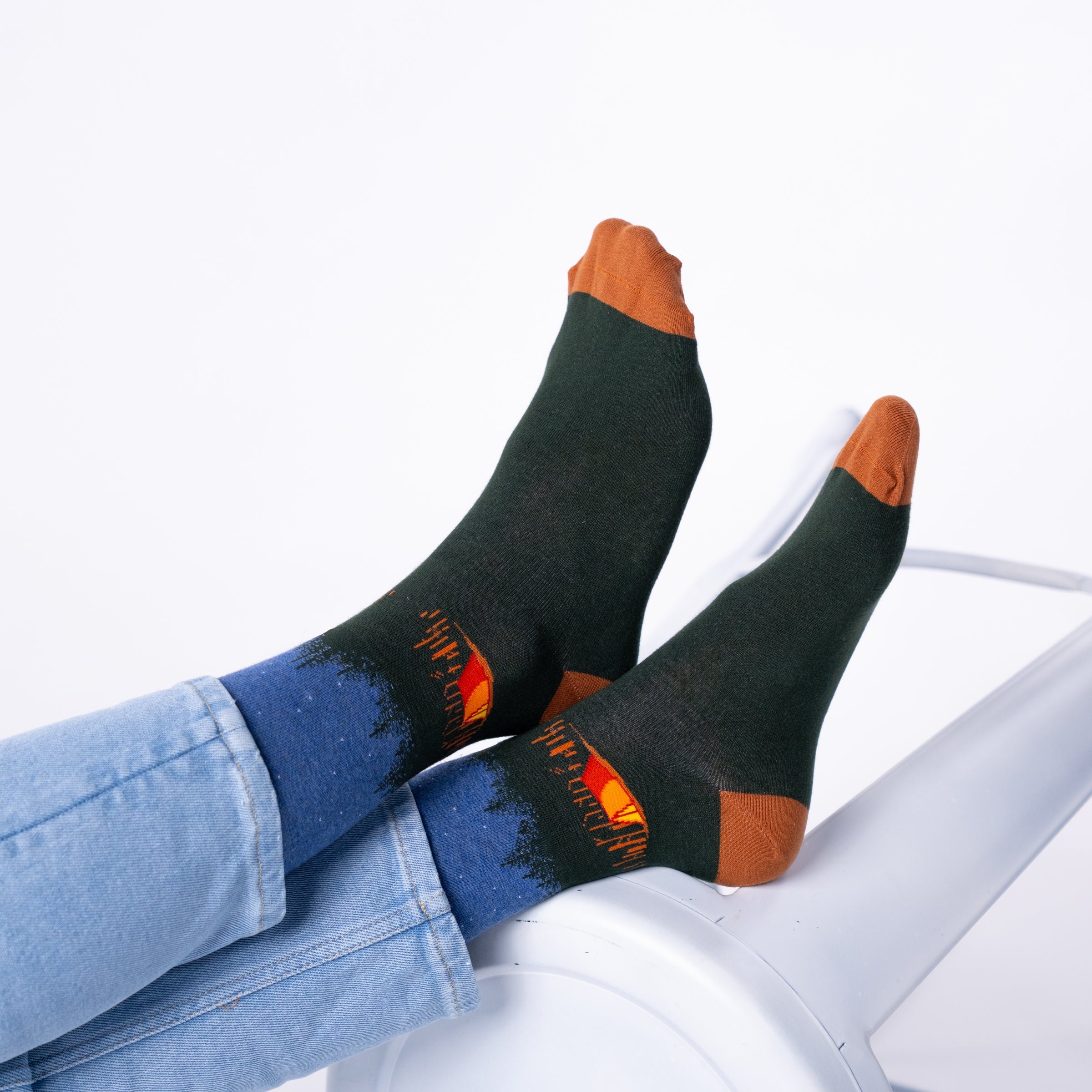 Combed cotton socks with patterns BILLYBELT Khaki