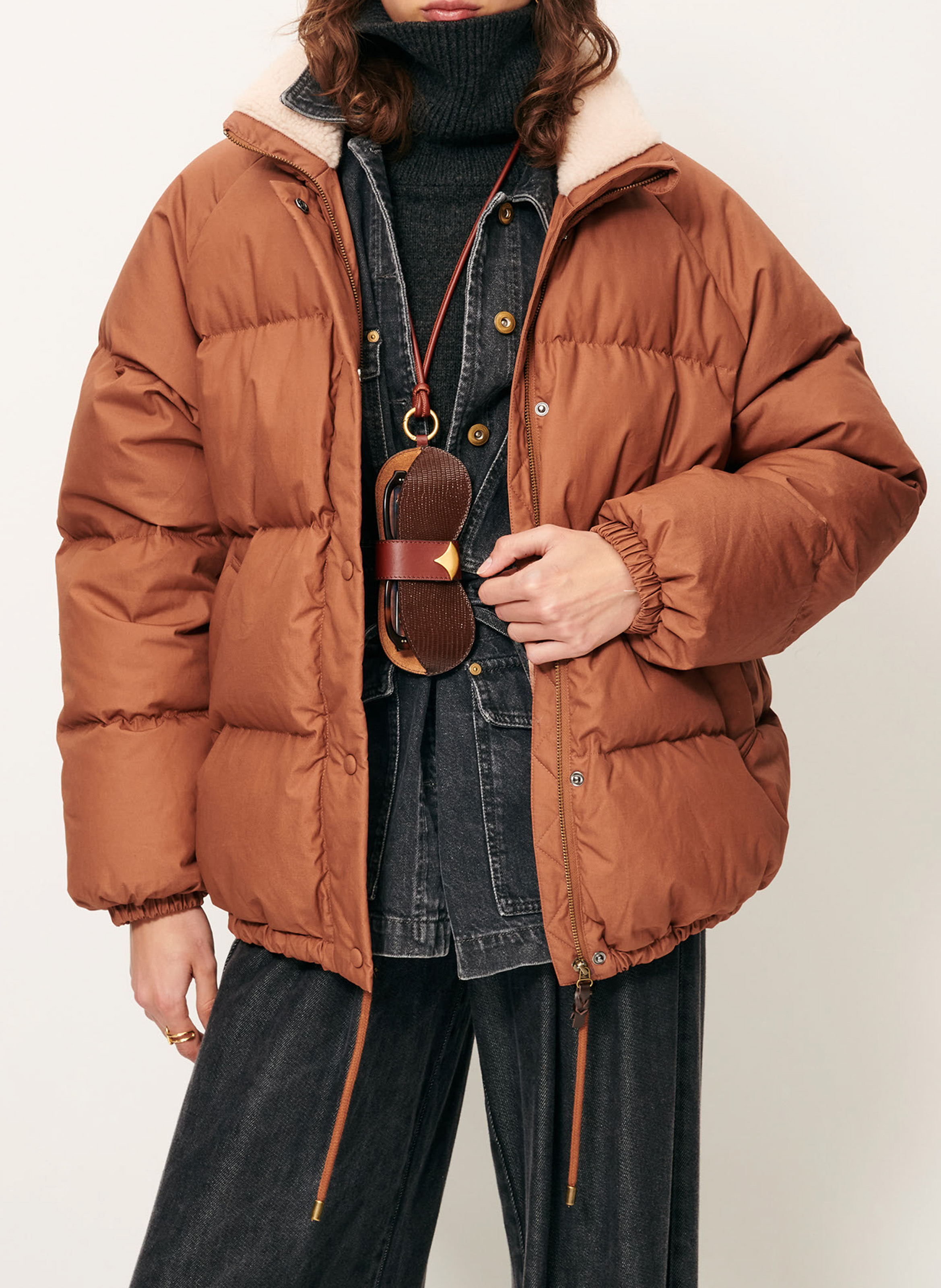Oversize-Steppjacke mit Stehkragen SESSUN Braun