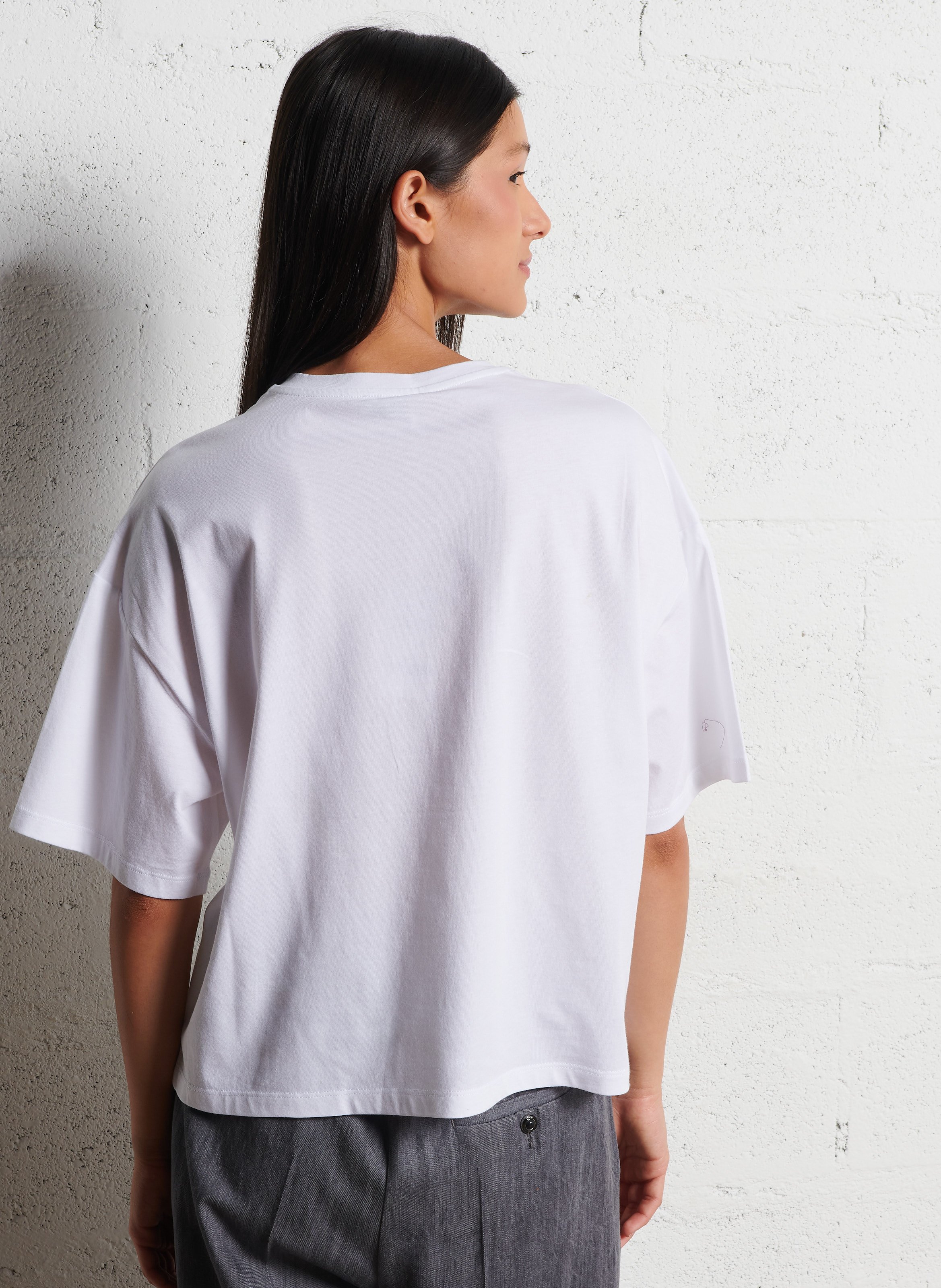 Camiliday round-neck sleeveless cotton top LIU JO White