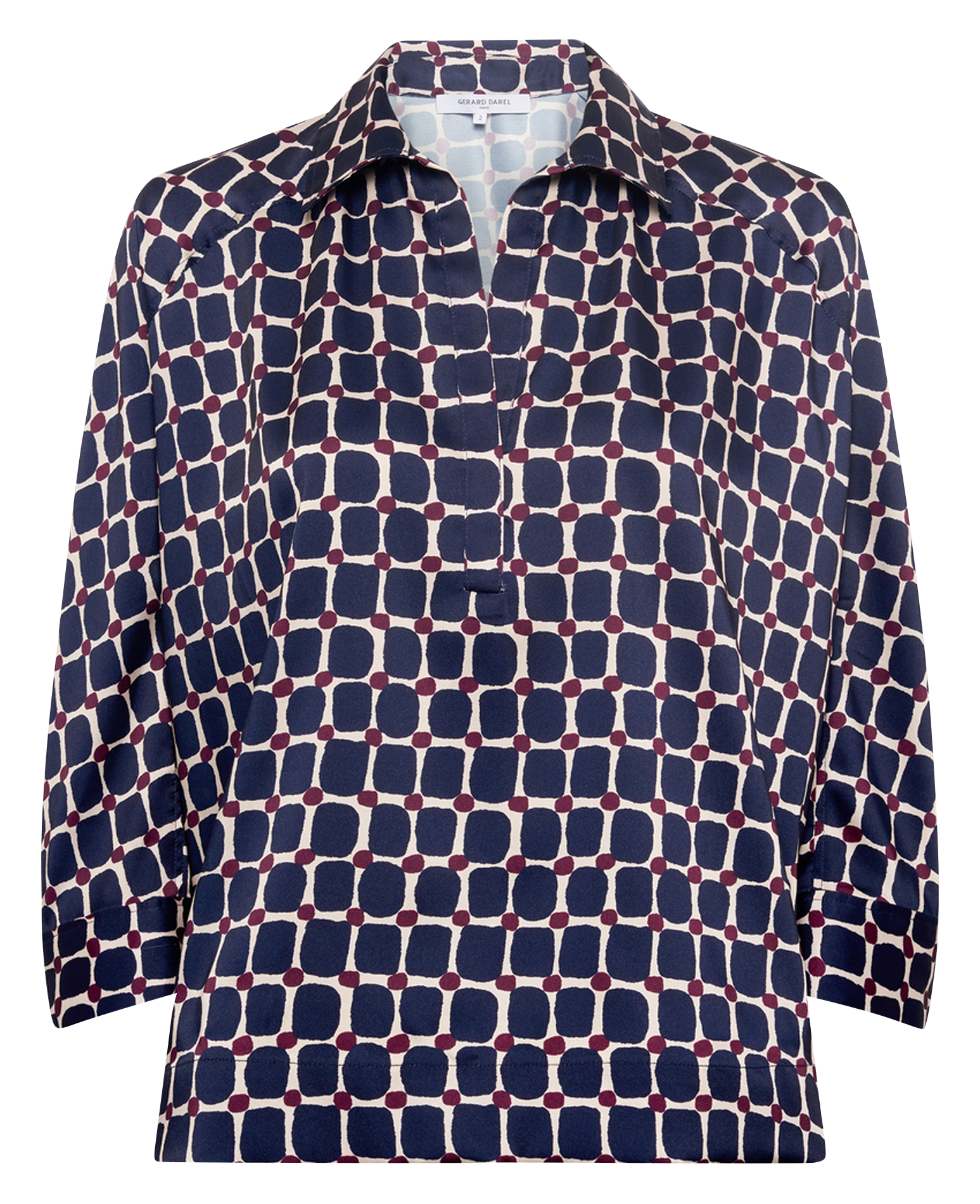 Chemise droite col tunisien imprimée GERARD DAREL Bleu