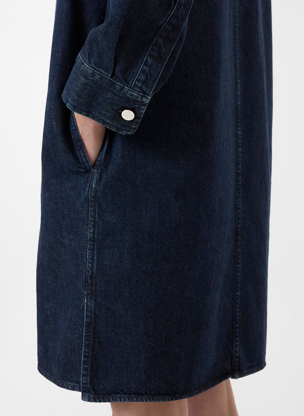 Mid-length raw denim shirt dress CLOSED Blue