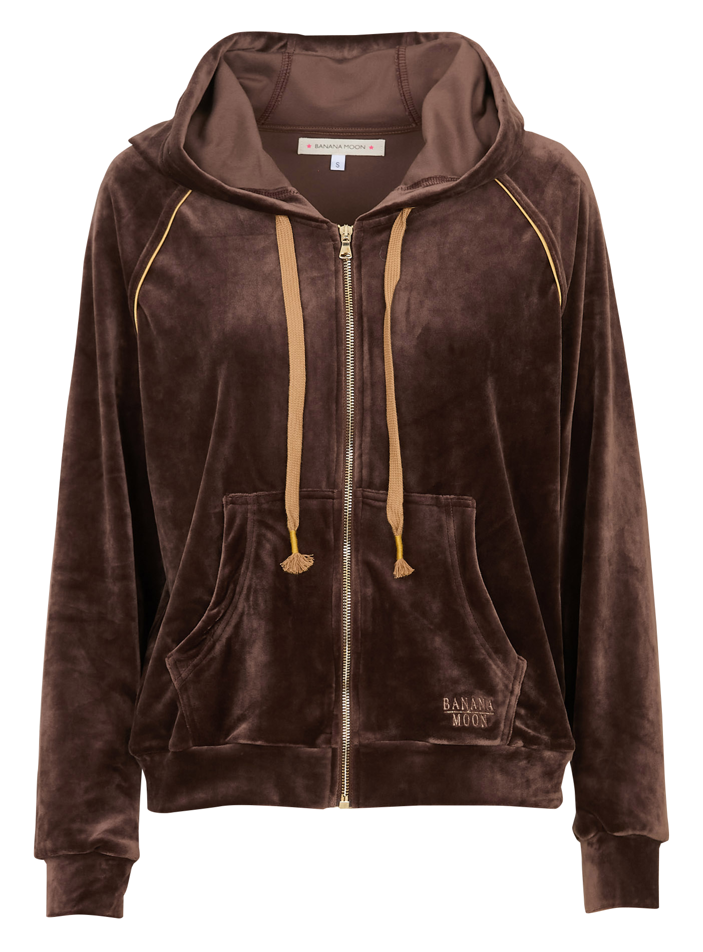 Samtjacke mit Rundhalsausschnitt BANANA MOON Braun