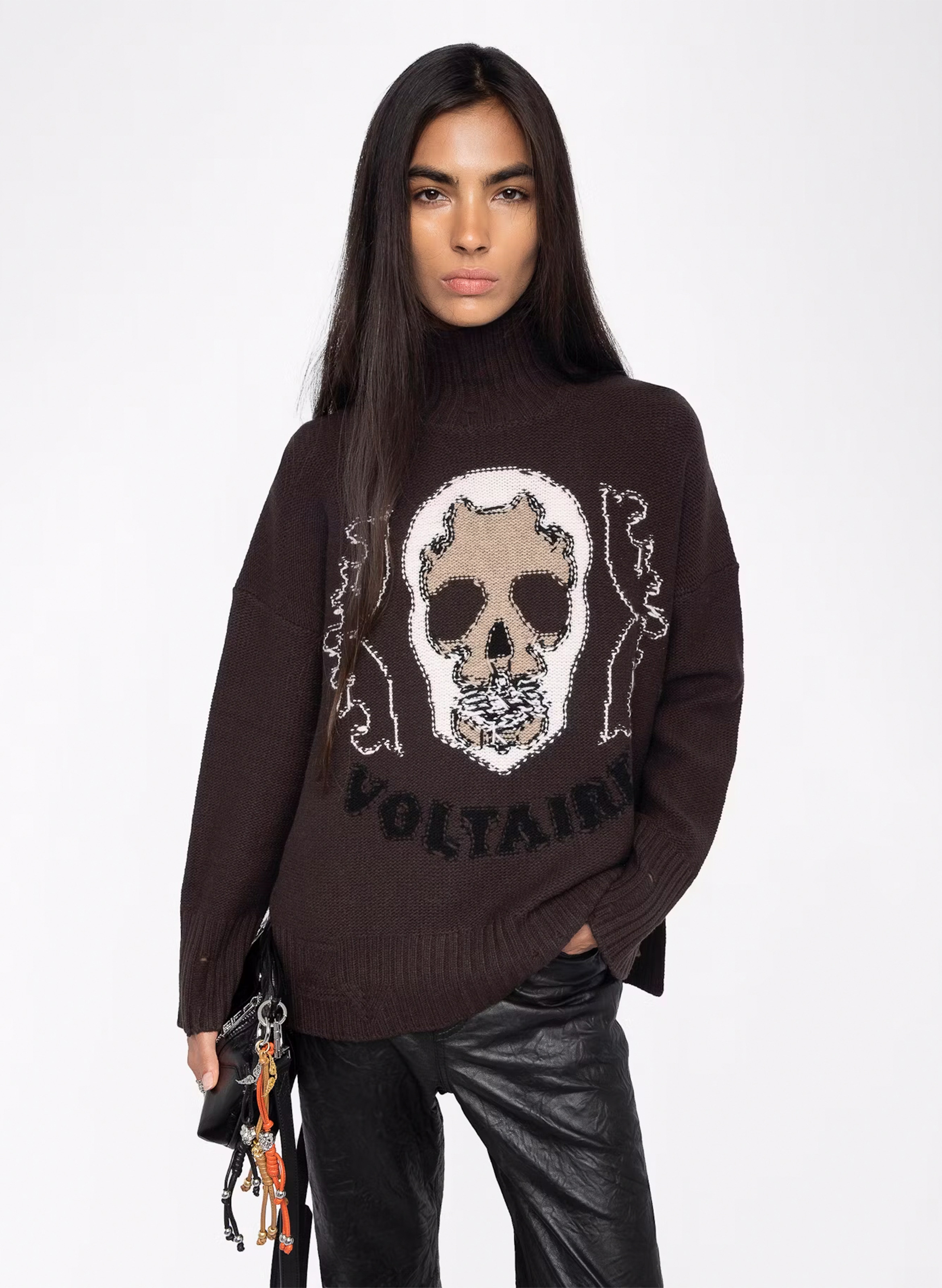 Printed wool high-neck jumper ZADIG&VOLTAIRE Brown