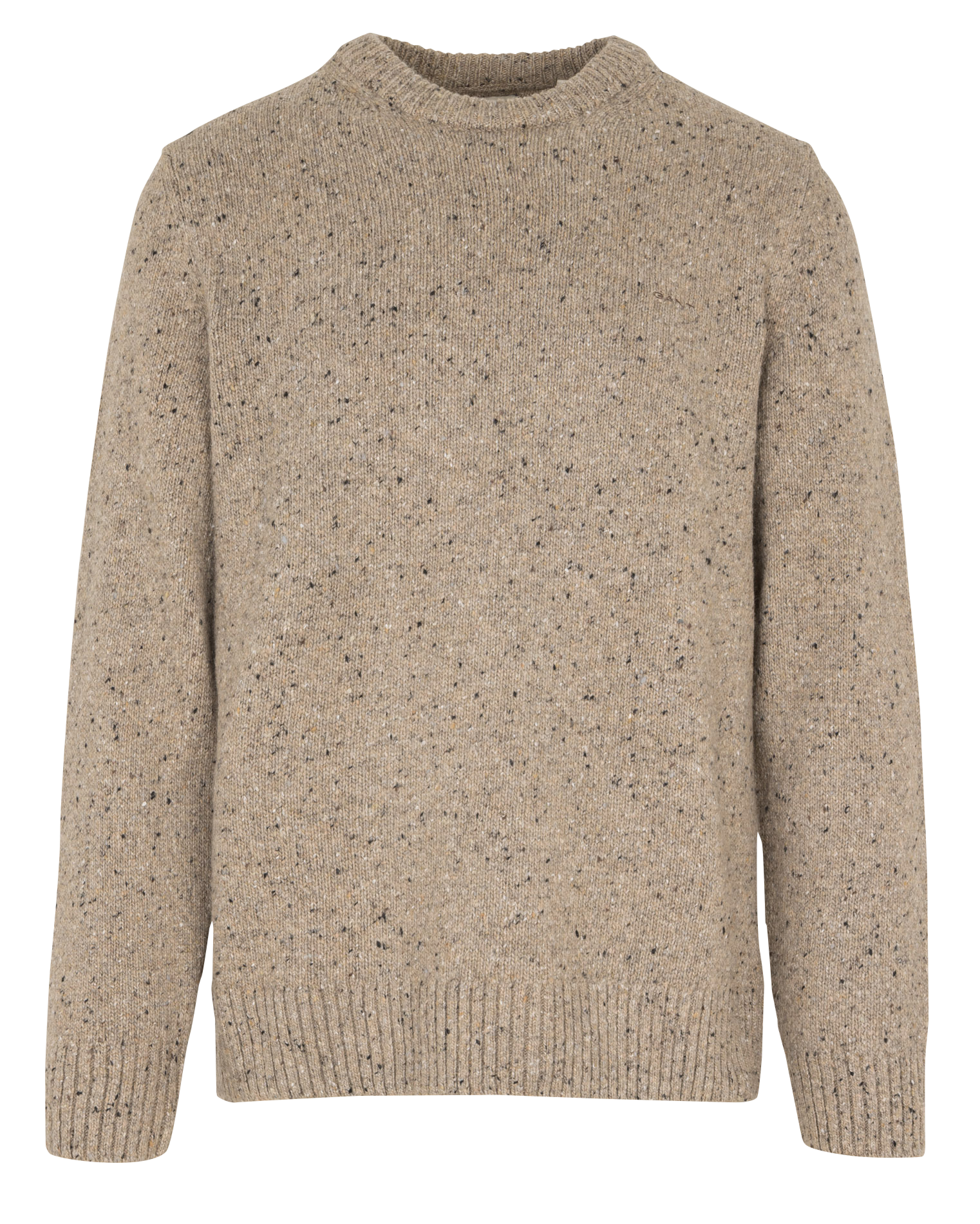 Straight round neck marled wool blend sweater GANT Beige