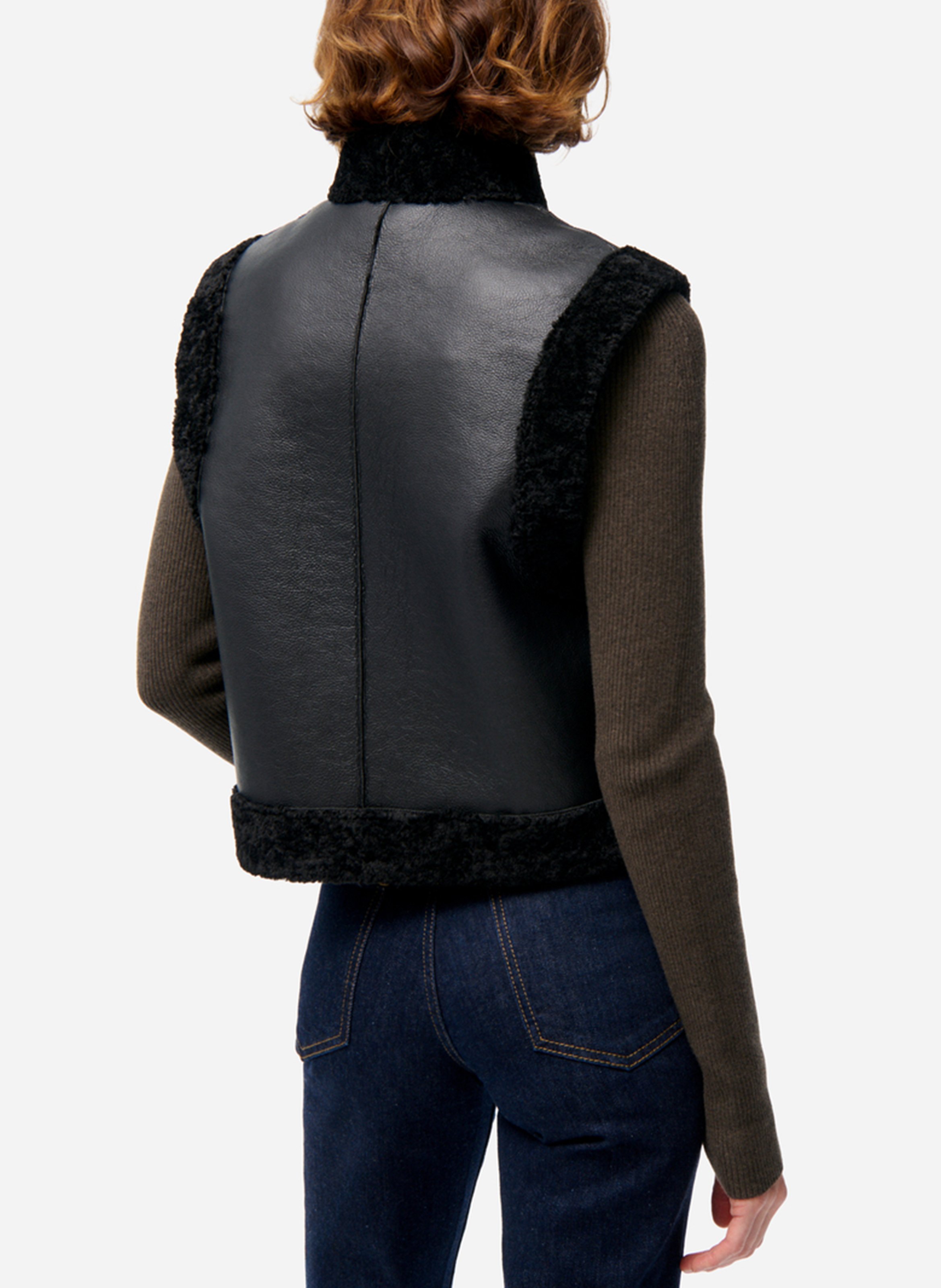 Mouwloos recht vest VANESSA BRUNO Zwart