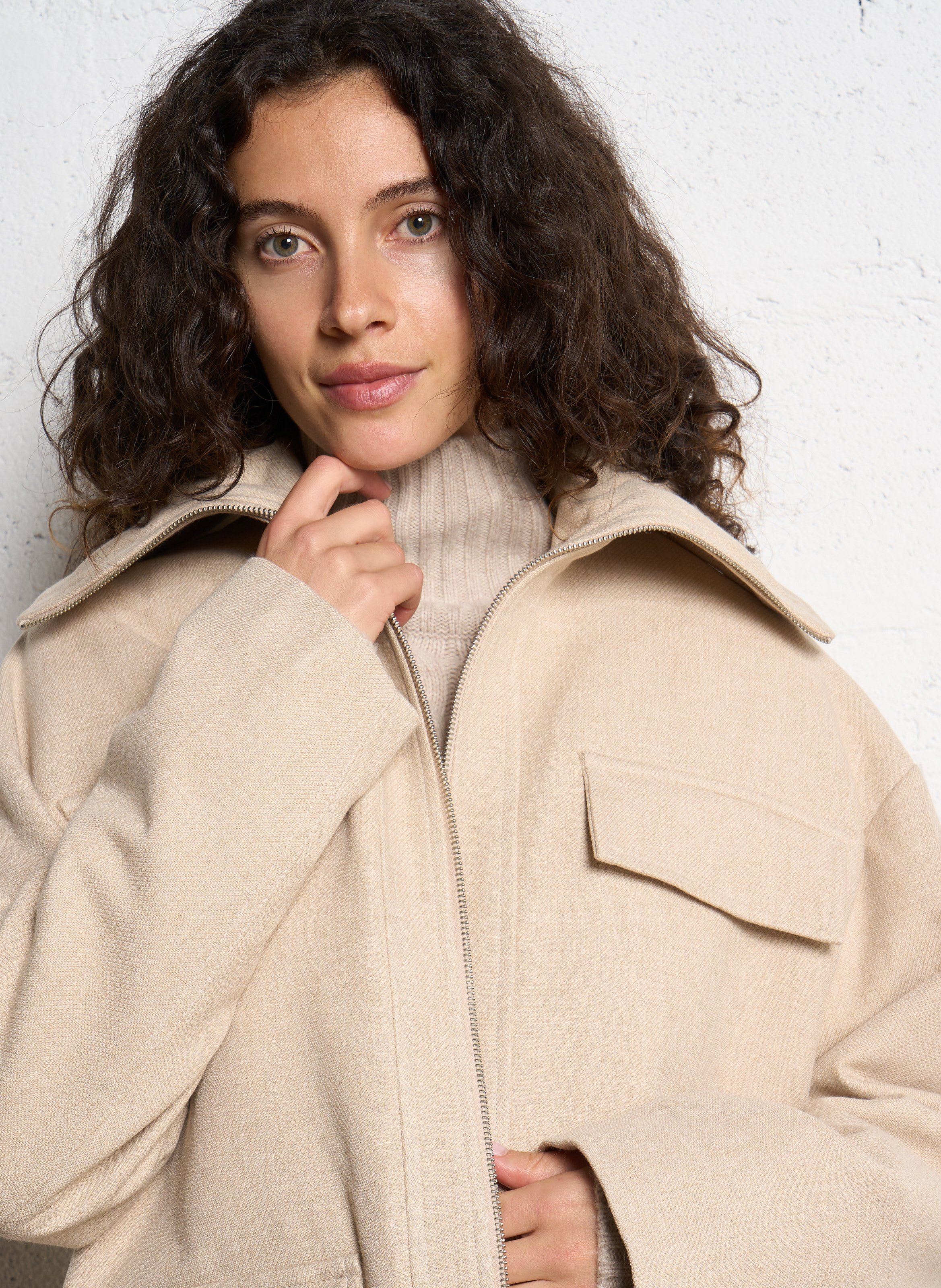 Veste oversize col montant MARGAUX LONNBERG Beige