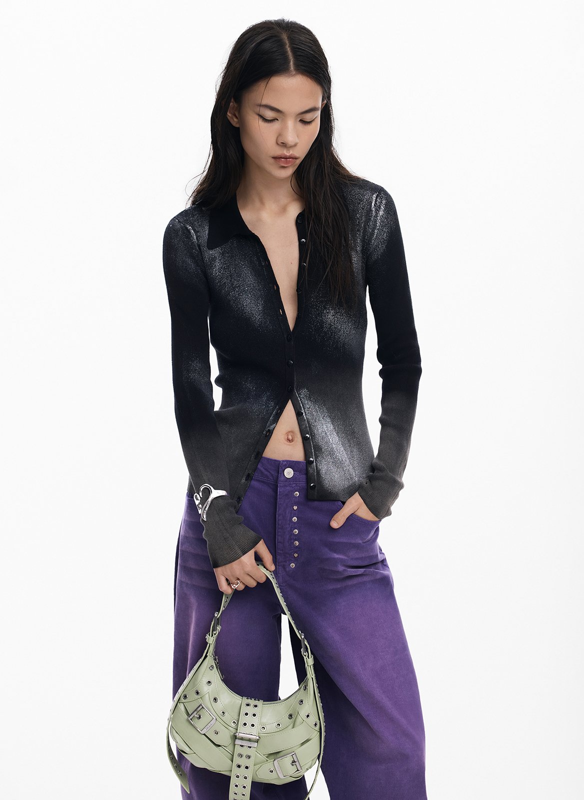 Chemise droite col classique imprimée DESIGUAL Noir