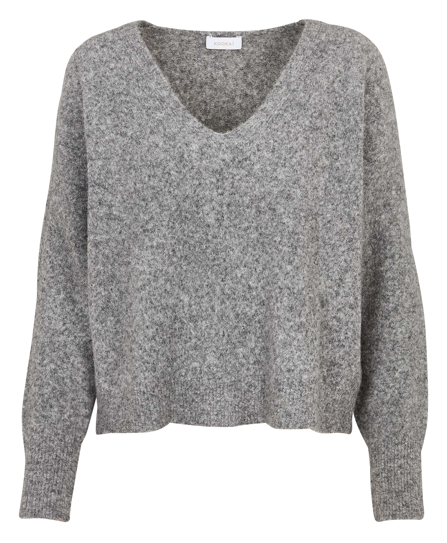 Pull col V en laine mélangée KOOKAI Gris