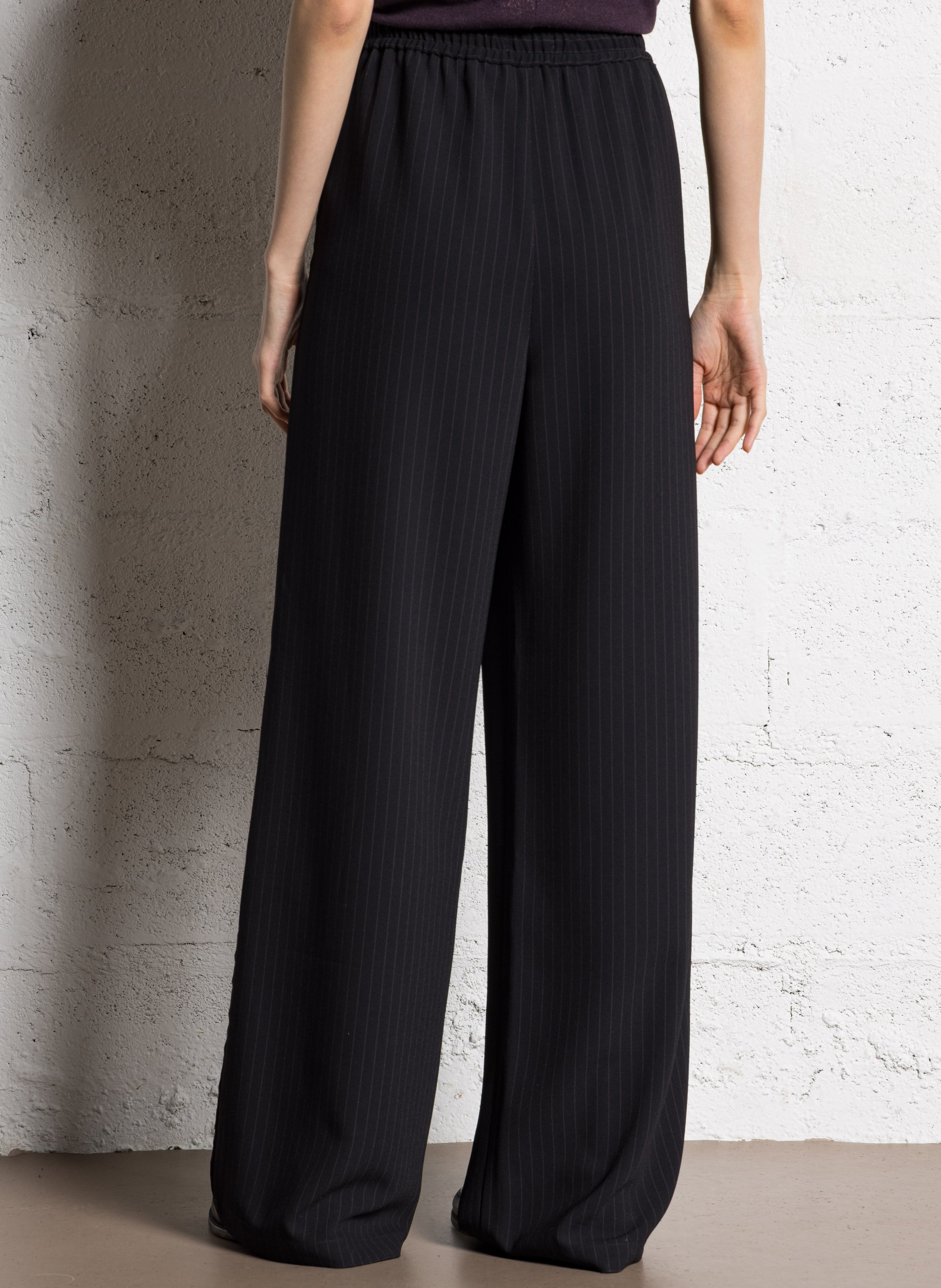 Straight-leg striped tailored pants IKKS Black