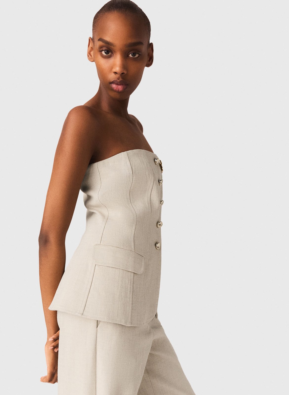 Strakke bustiertop MAJE Beige