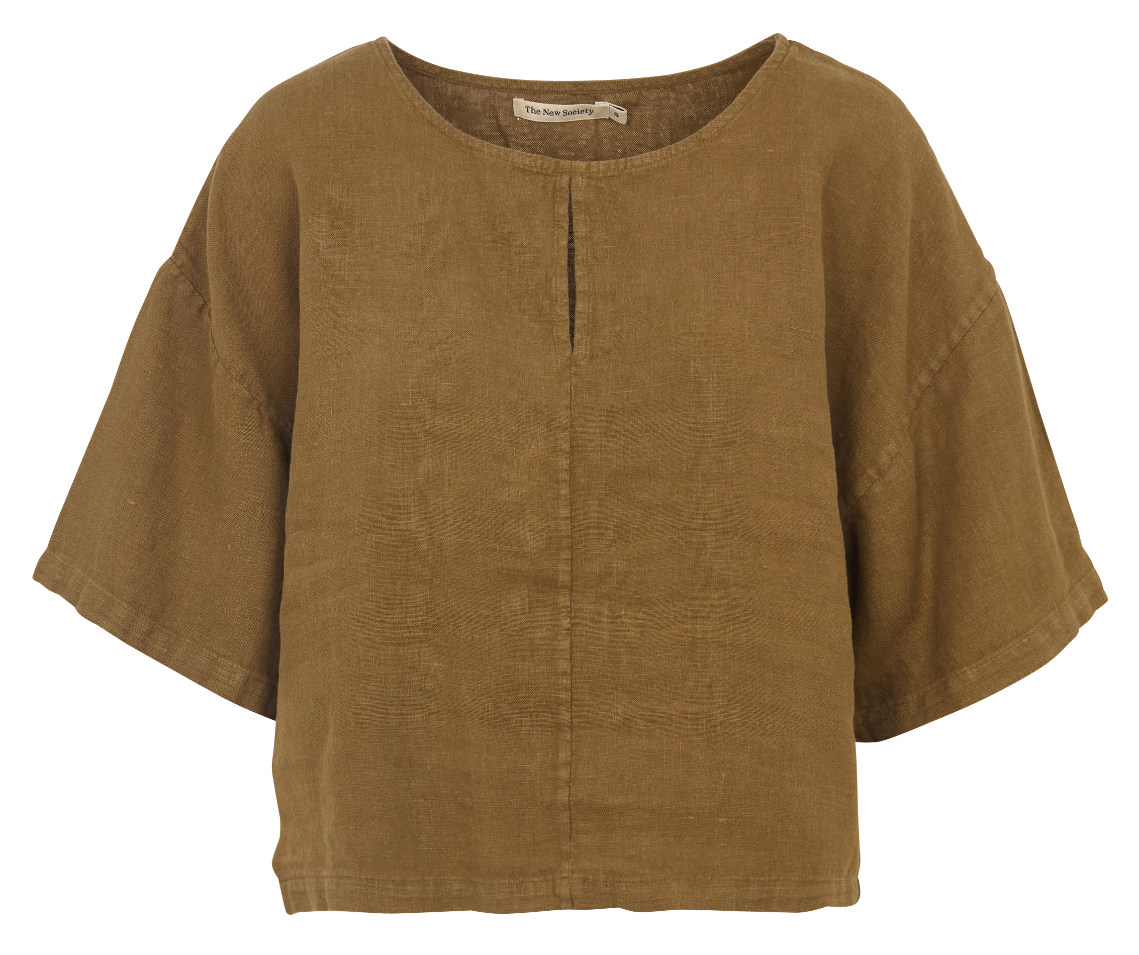 Top ample manches courtes en lin THE NEW SOCIETY Vert