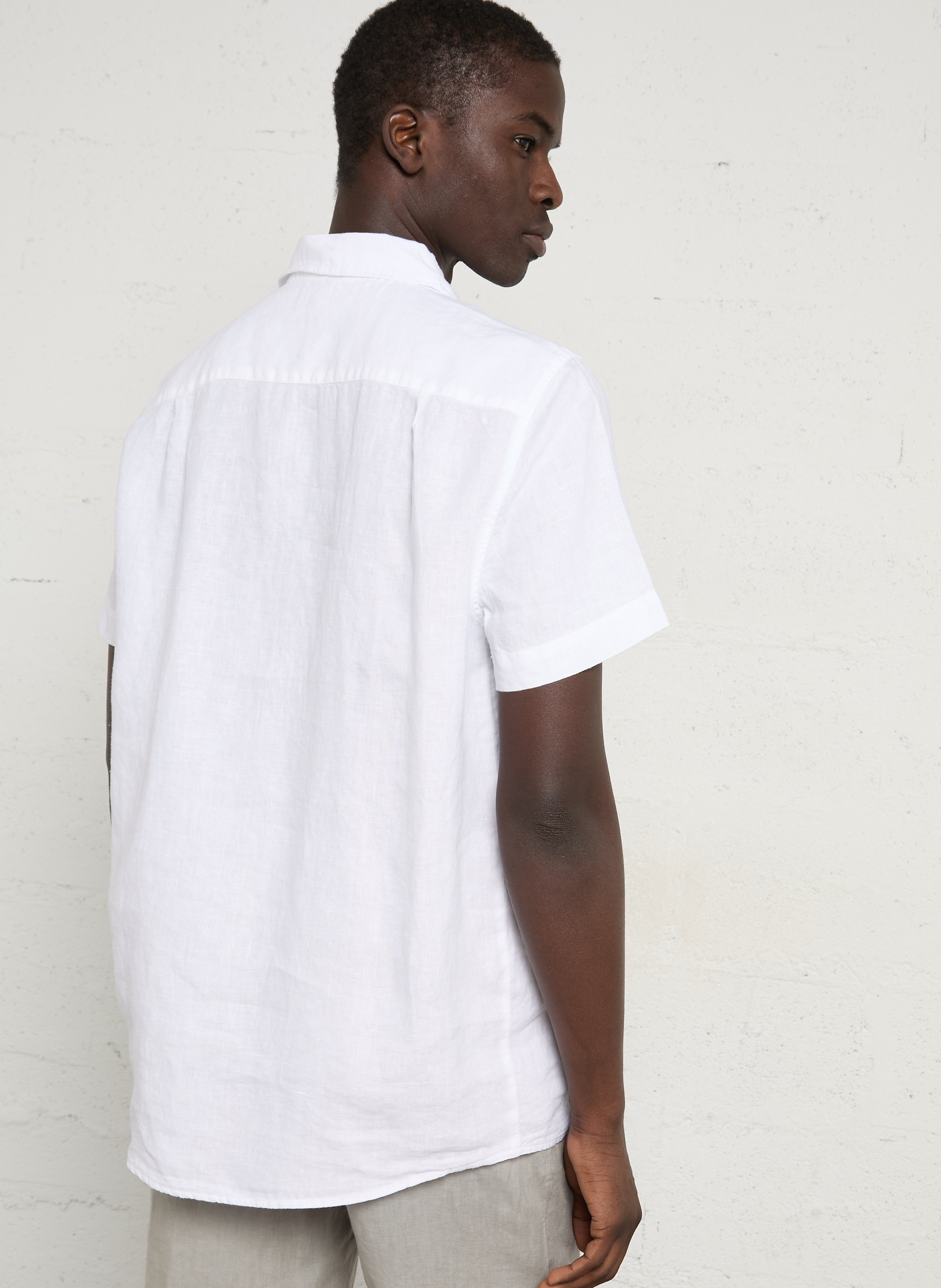 Chemise coupe confort col classique en lin ARMOR LUX Blanc