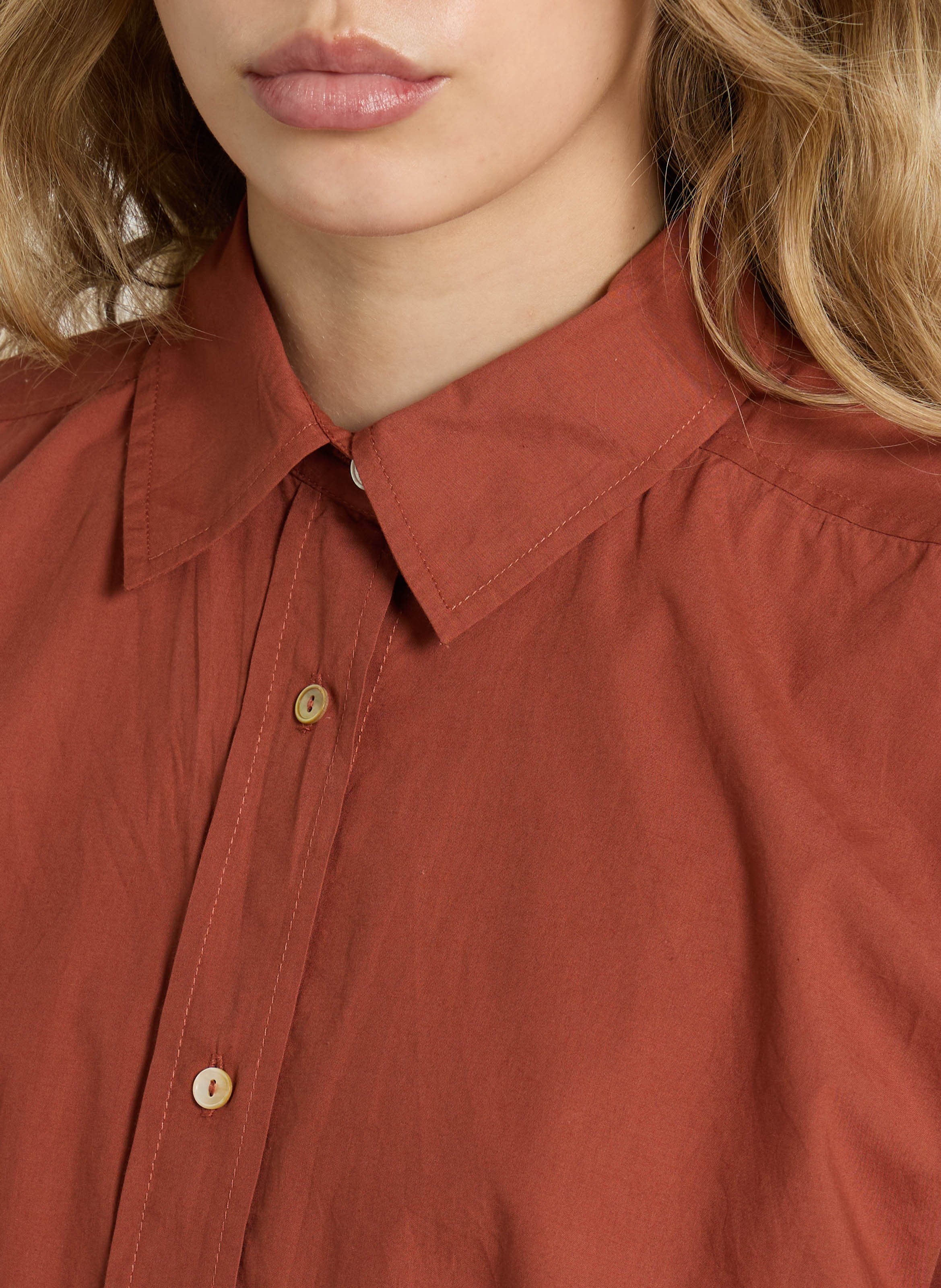 Hemd mit Hemdkragen aus Baumwolle LEON & HARPER Braun
