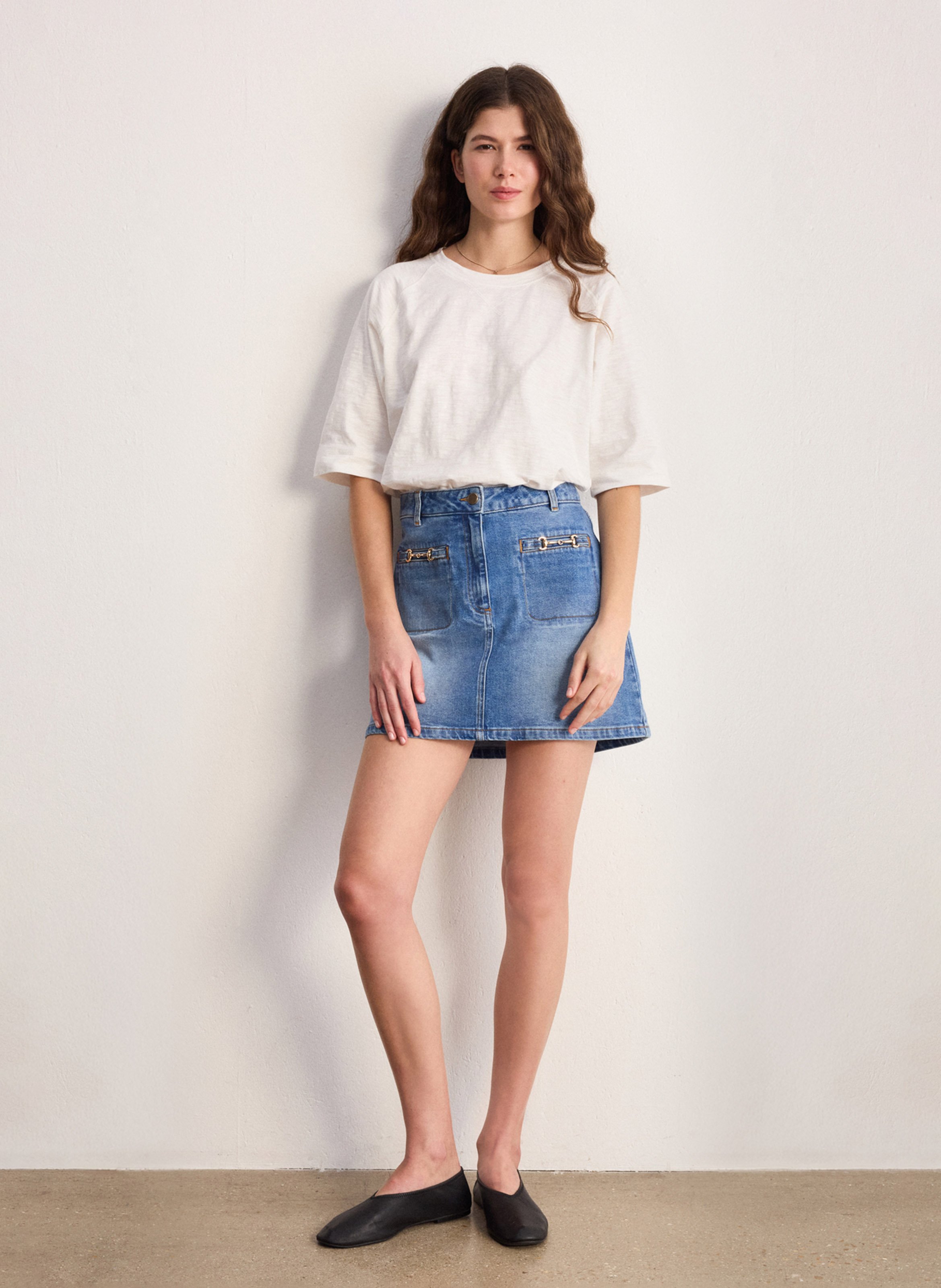 Kurzer Denimrock PABLO Blau