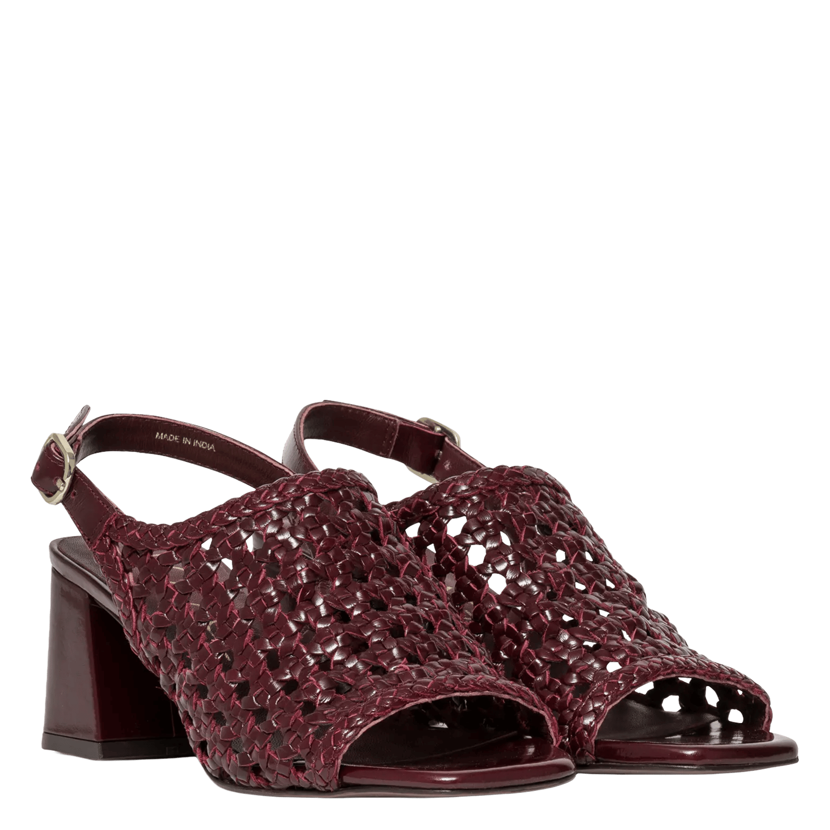 Halfhoge, leren sandalen Violet