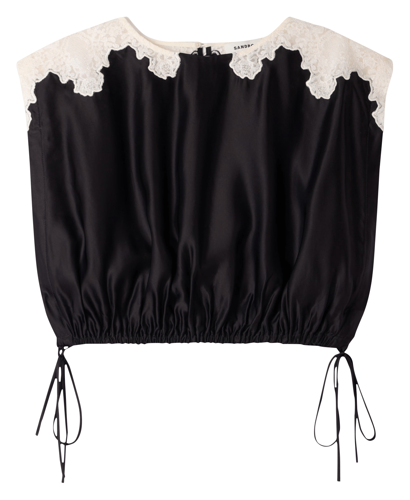 Korte top met ronde hals SANDRO Zwart
