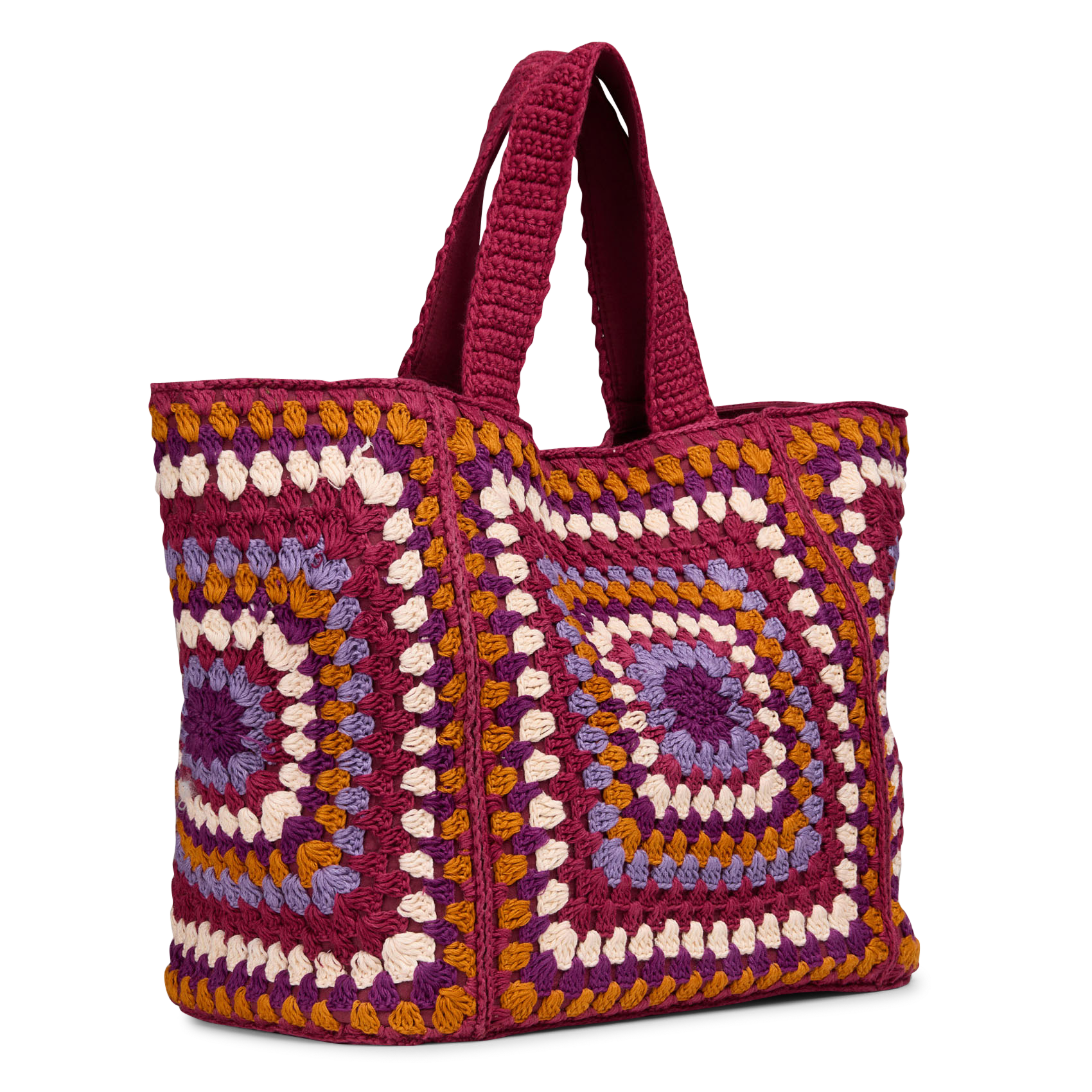 Crocheted cotton tote bag LA FEE MARABOUTEE Brown