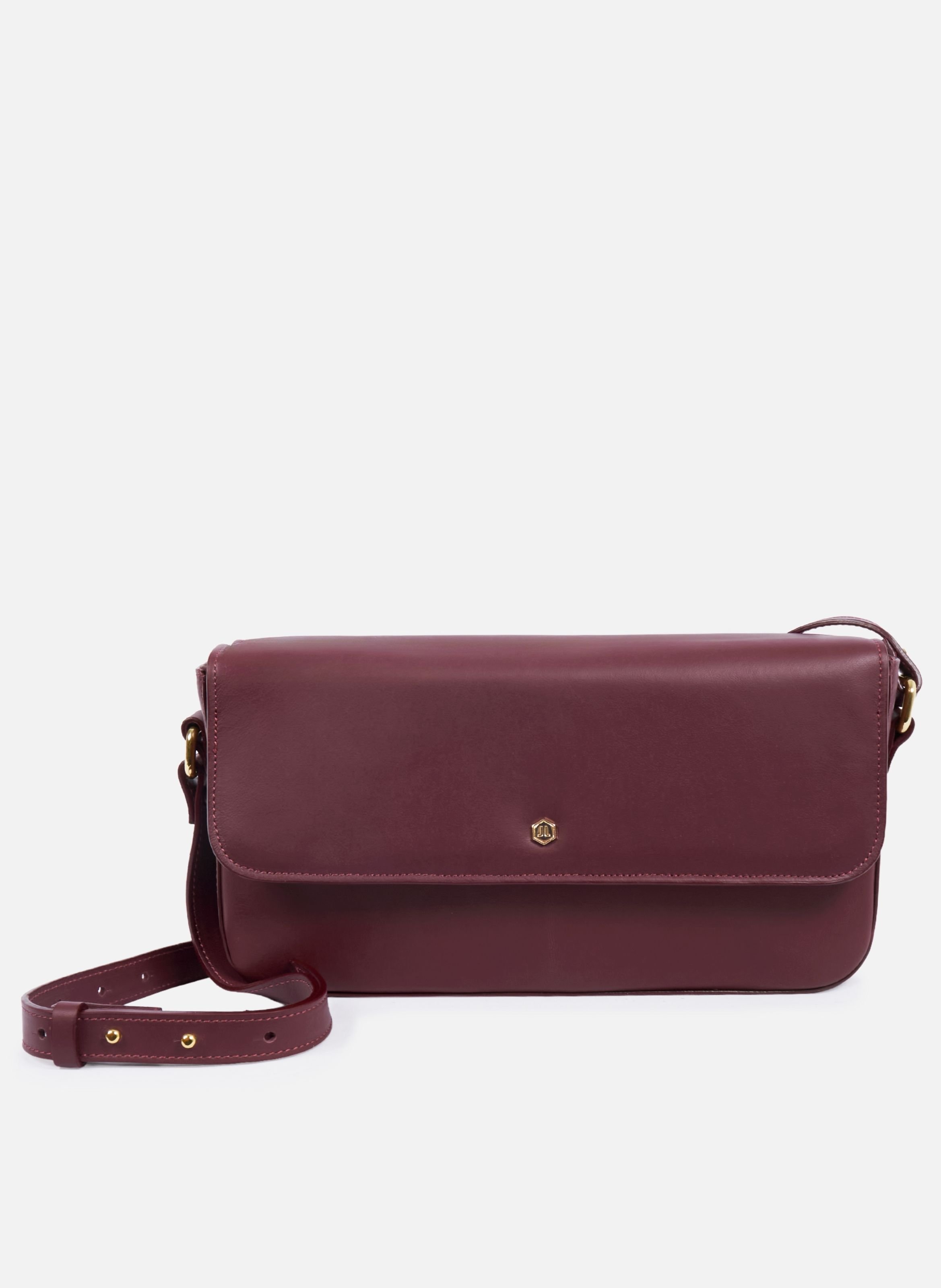 Hortense leather baguette bag JULES & JENN Red