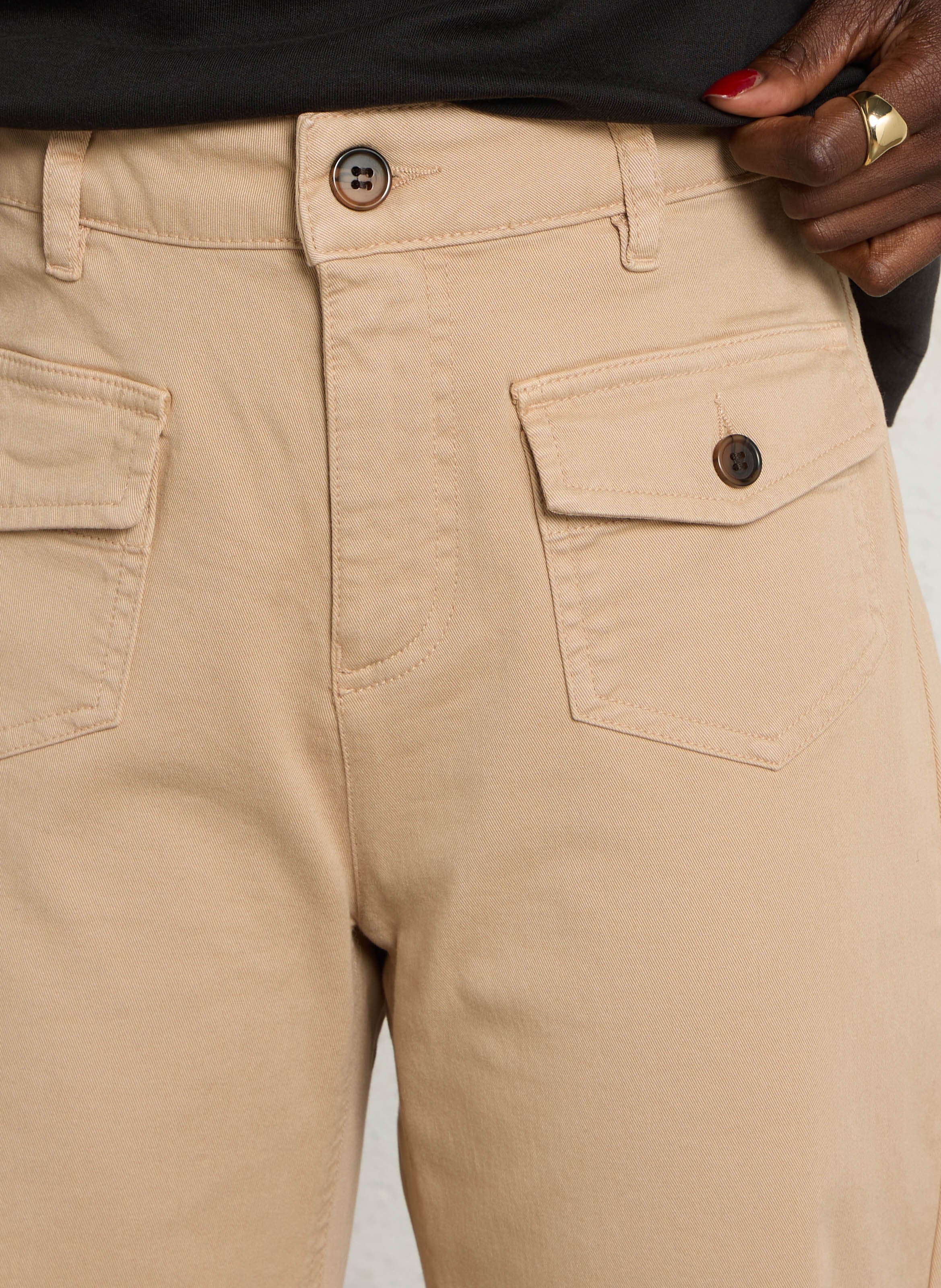 Jean large en coton MAISON 123 Beige