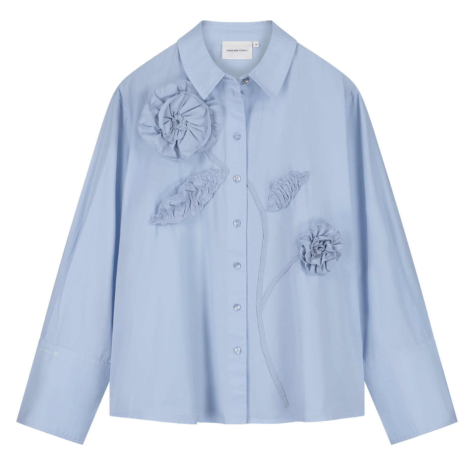 Straight shirt with textures FABIENNE CHAPOT Blue