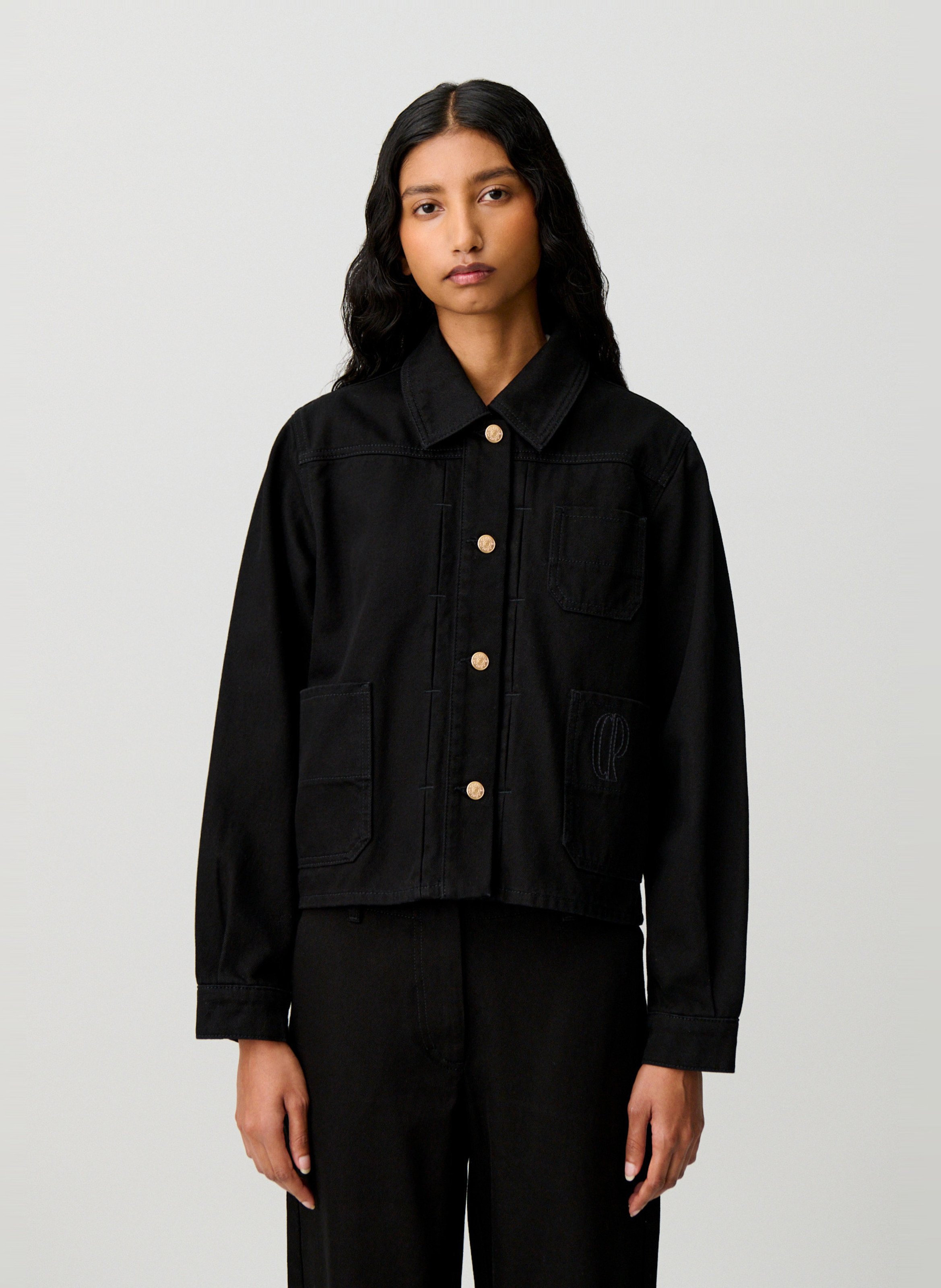Oversized katoenen jasje CLAUDIE PIERLOT Zwart