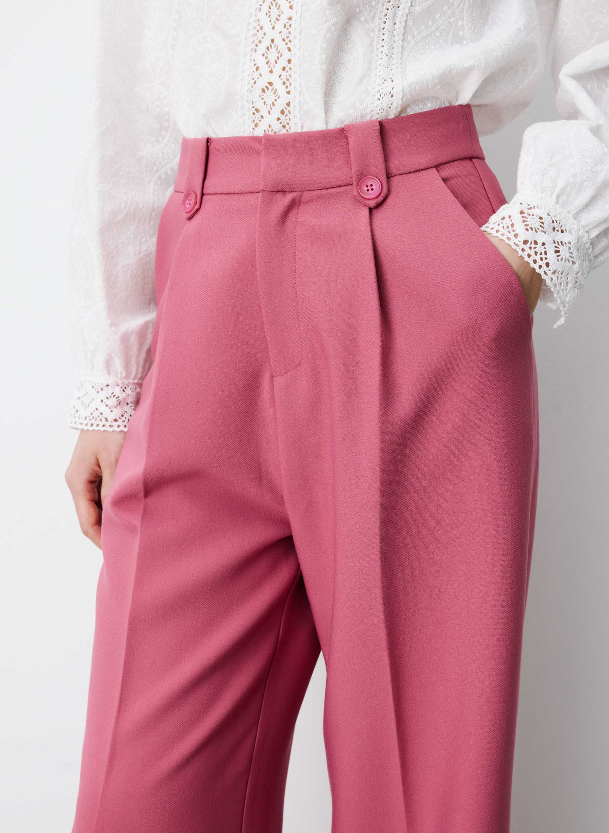 Rechte pantalon voor dameskostuum GRACE ET MILA Roze