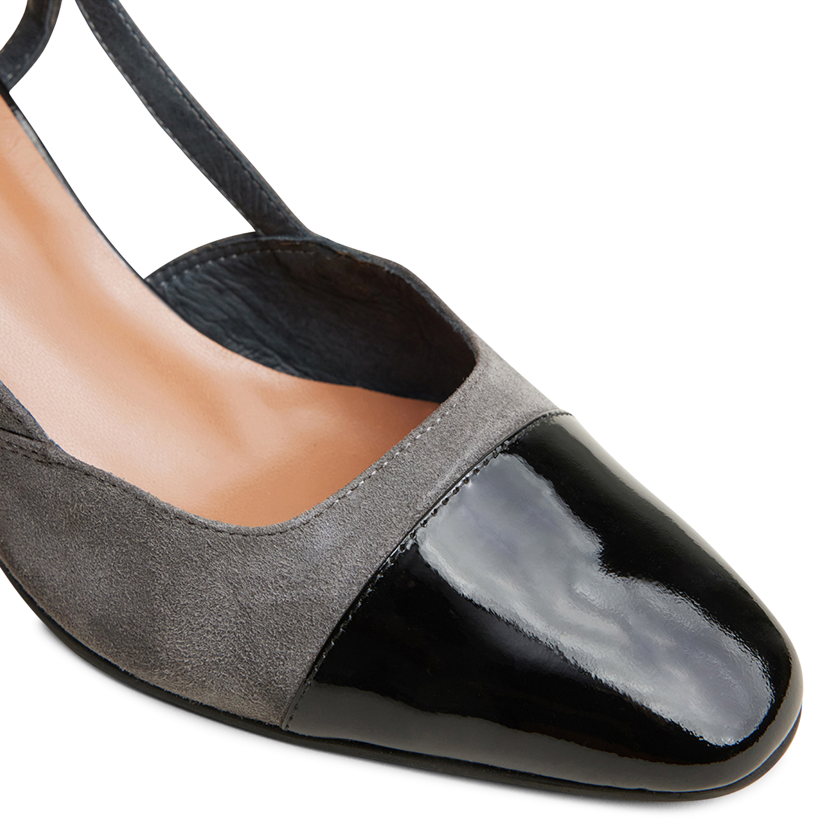 Slingbacks en cuir bi-matière | Gris JONAK Femme