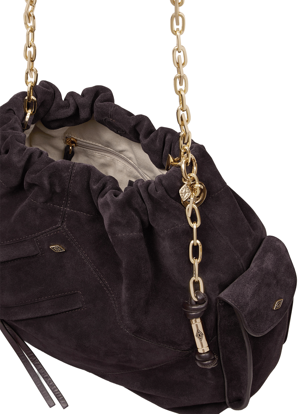 Leather shoulder bag BA&SH Purple