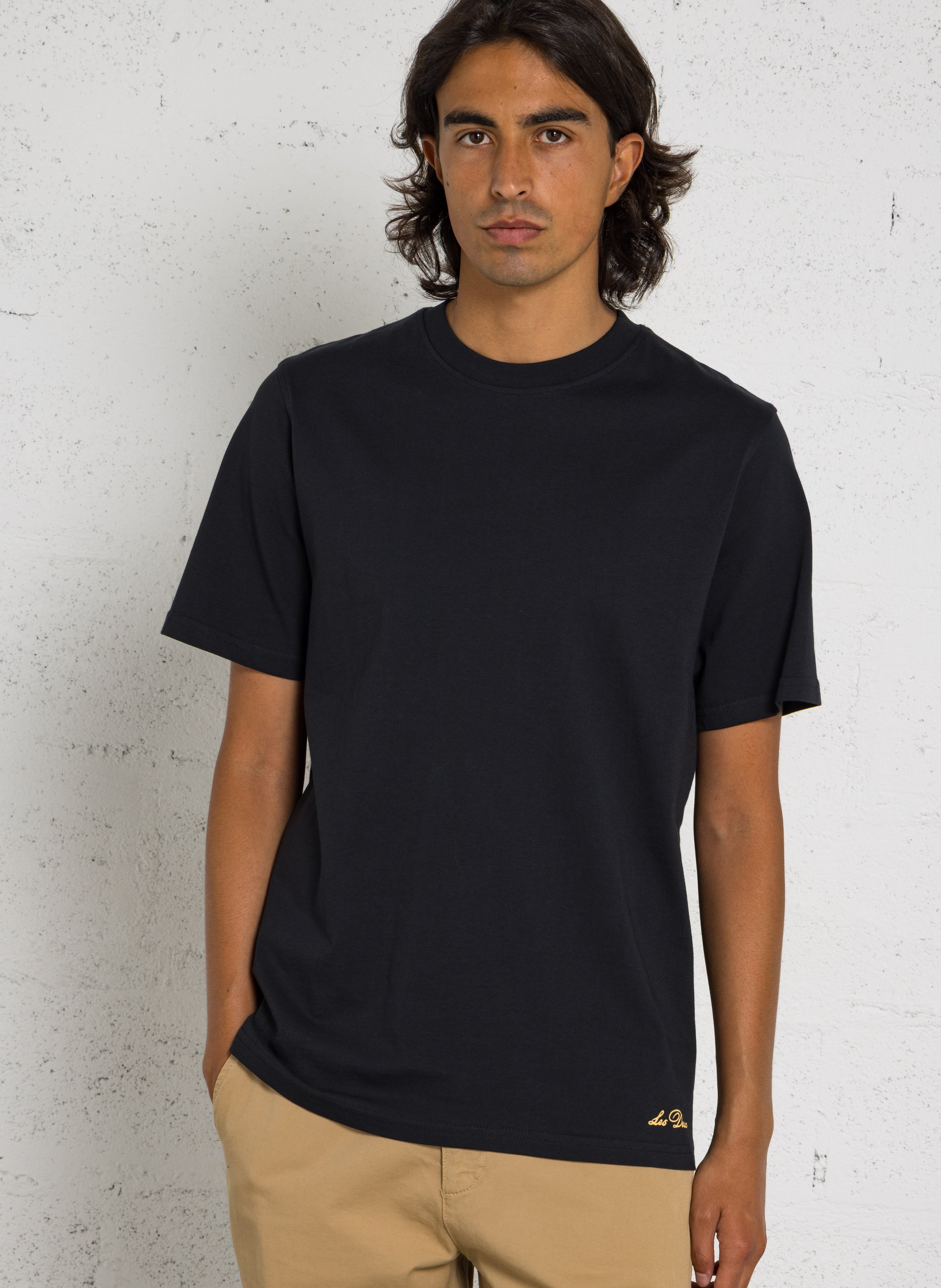 Tee-shirt col rond en coton bio LES DEUX Noir