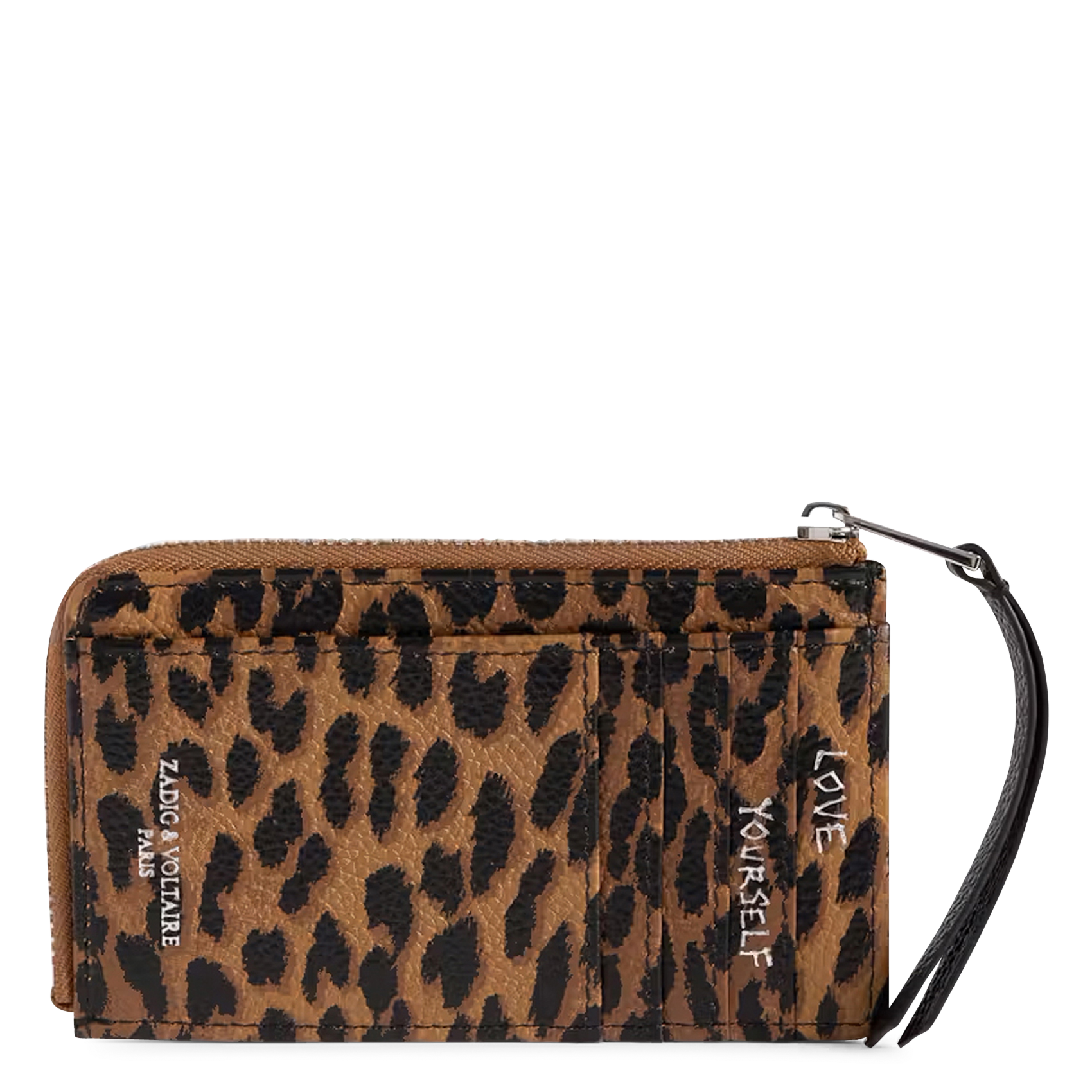 Porte-cartes imprimé animal en cuir ZADIG&VOLTAIRE Marron