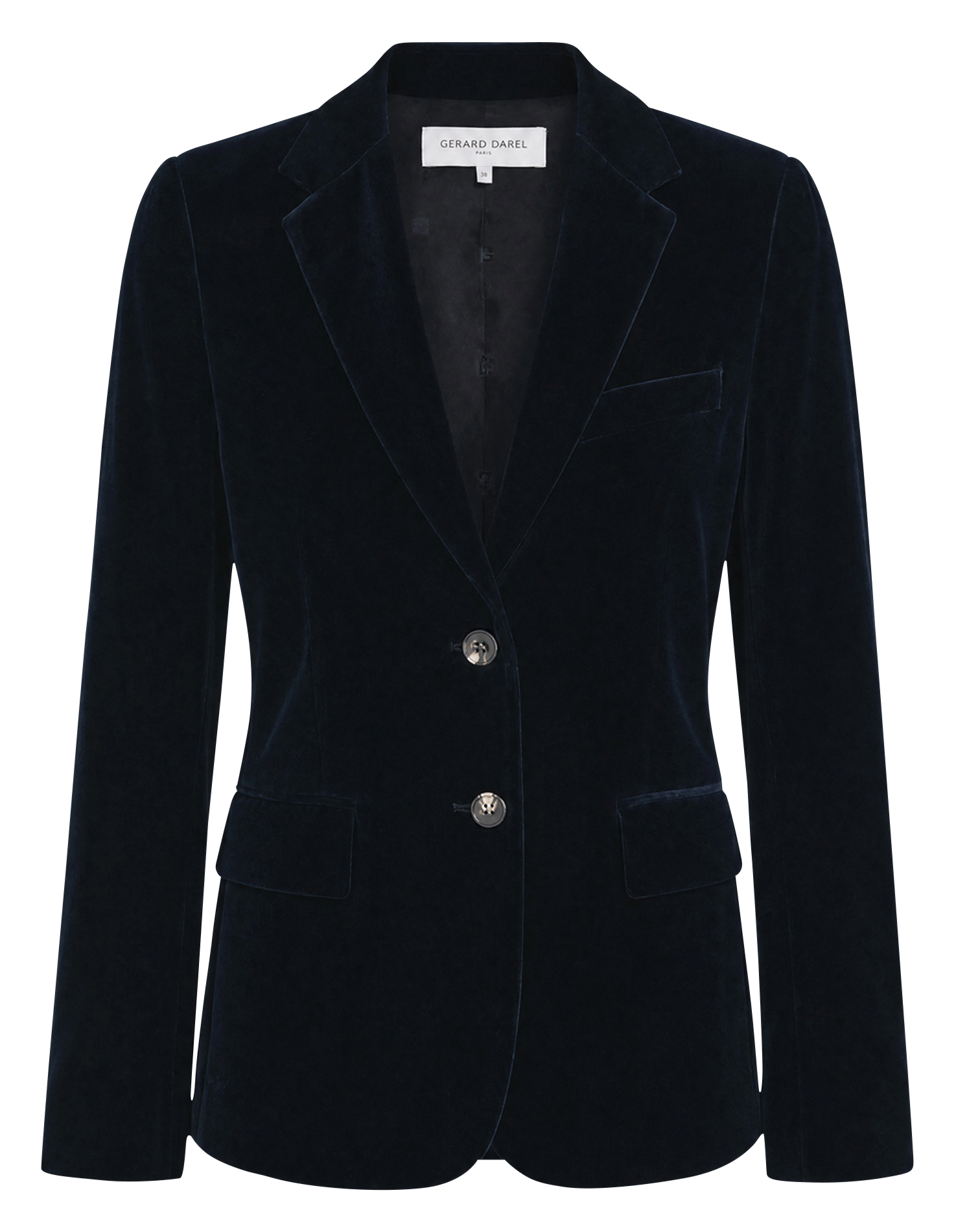 Fitted velvet cotton blend blazer GERARD DAREL Blue