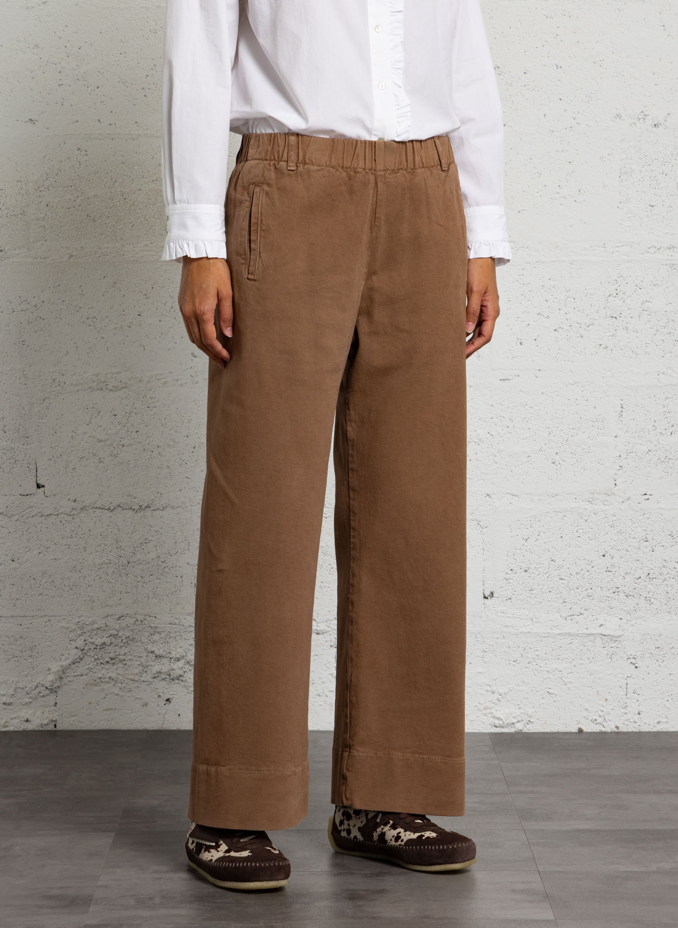 Rechte broek in effen katoenmix HOD PARIS