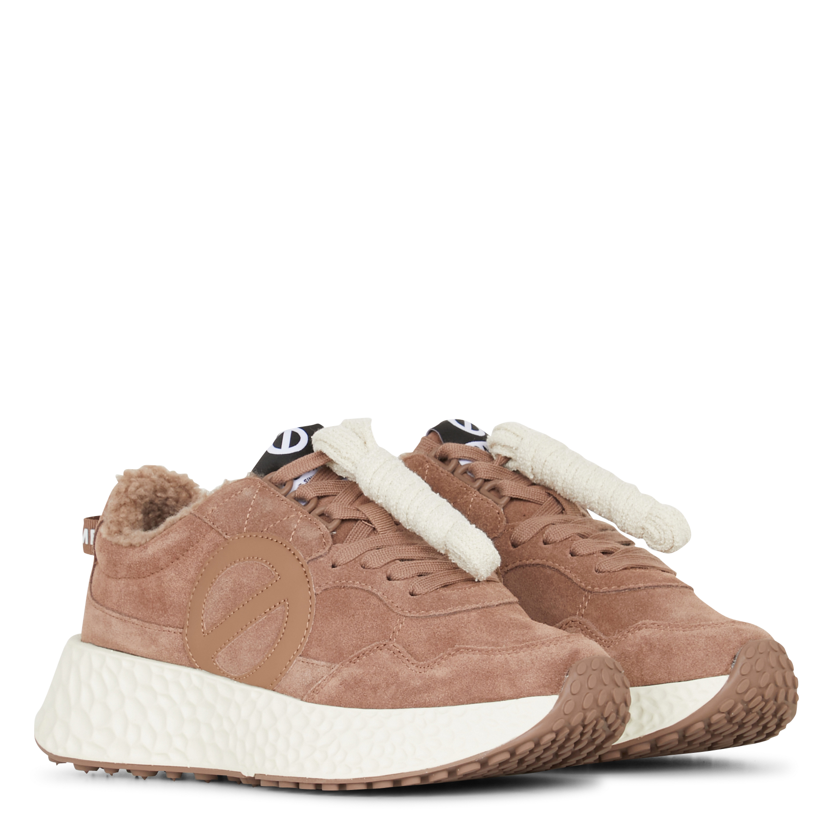 Gevoerde suède leren sneakers | Bruin NO NAME Dames