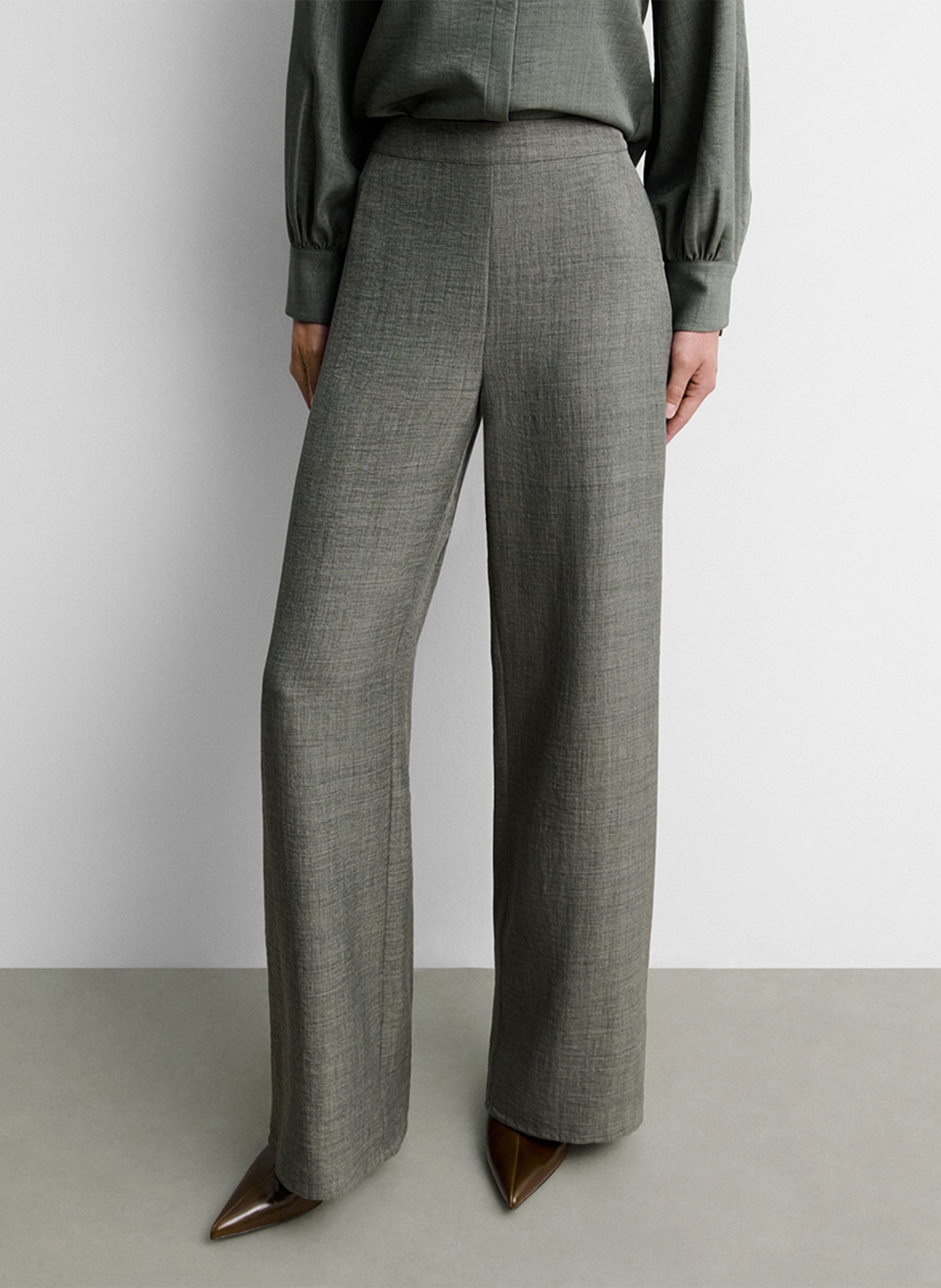 Pantalon large taille haute  SIMORRA Vert