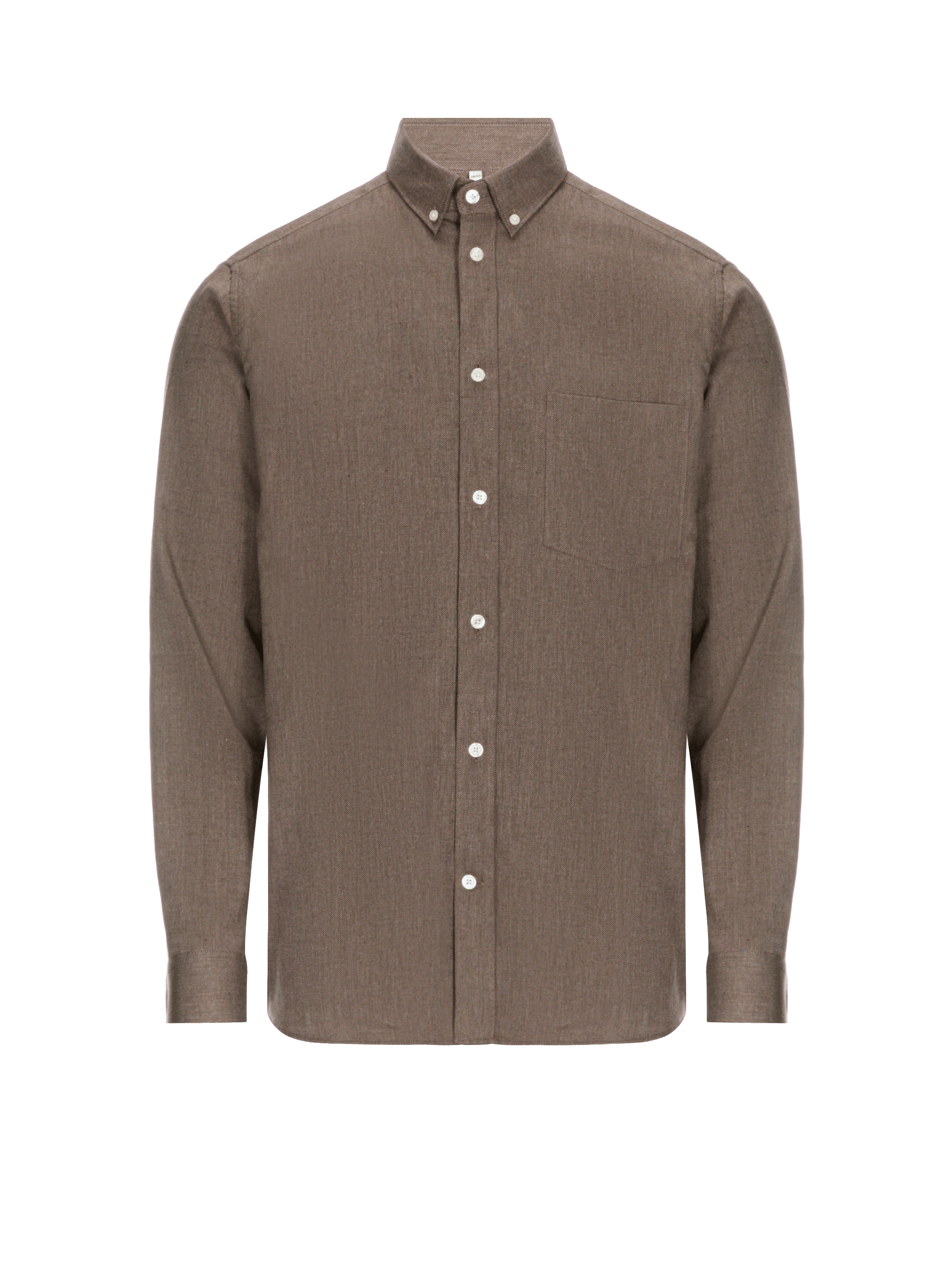 Straight-cut ribbed cotton shirt AU PRINTEMPS PARIS Brown