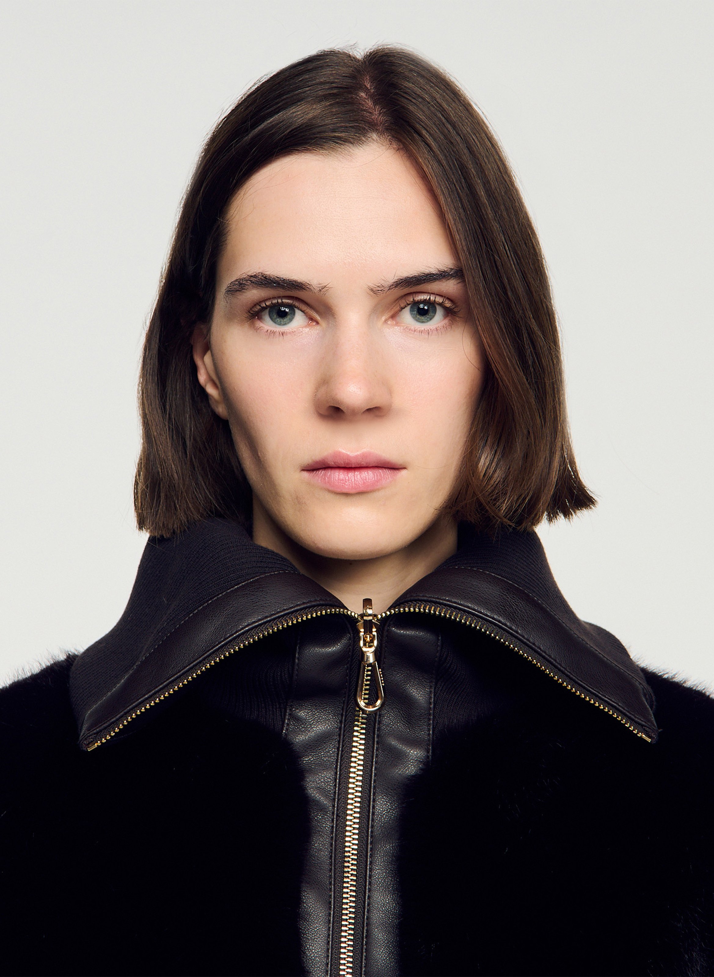 Veste oversize col montant SANDRO Marron
