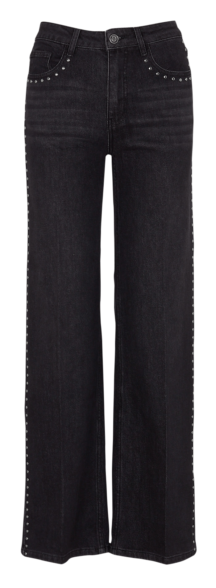 Weit geschnittene Straight-Jeans mit Nieten aus Baumwollmischung KOOKAI Schwarz